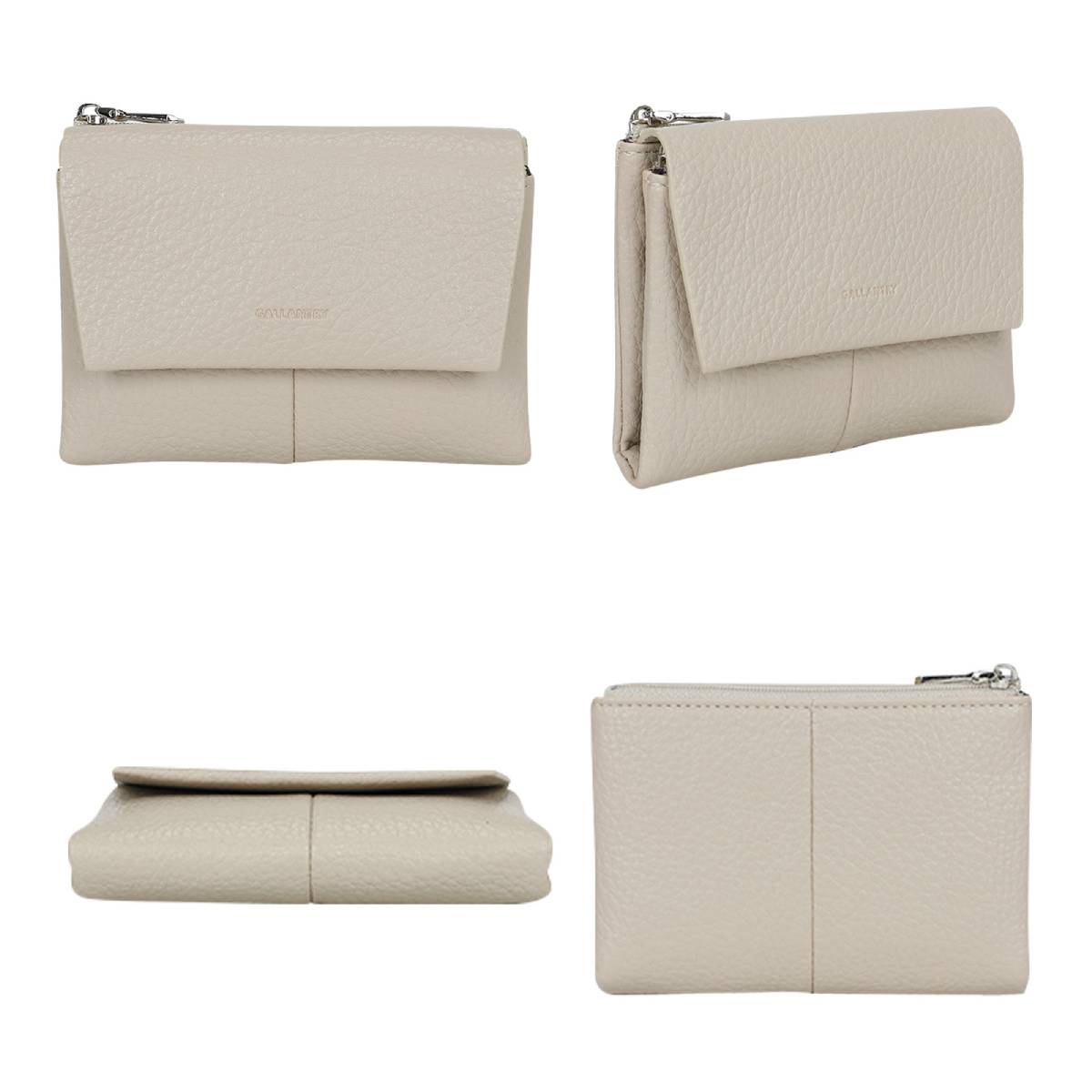 Portefeuille à Rabat Texturé Le Versatile Beige
