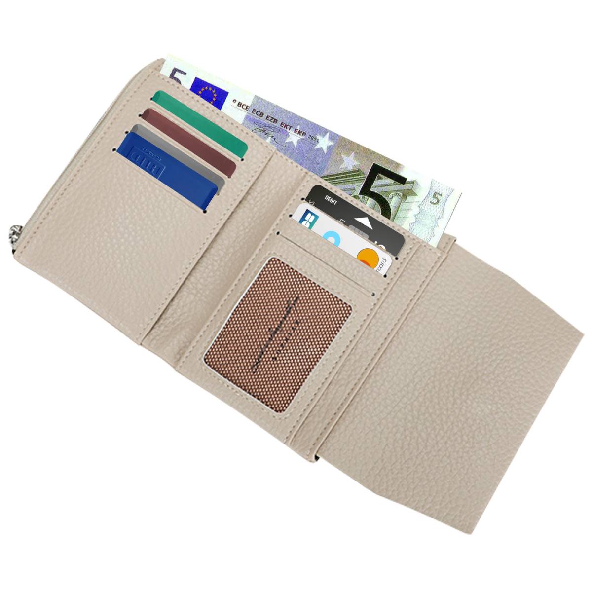 Portefeuille à Rabat Texturé Le Versatile Beige