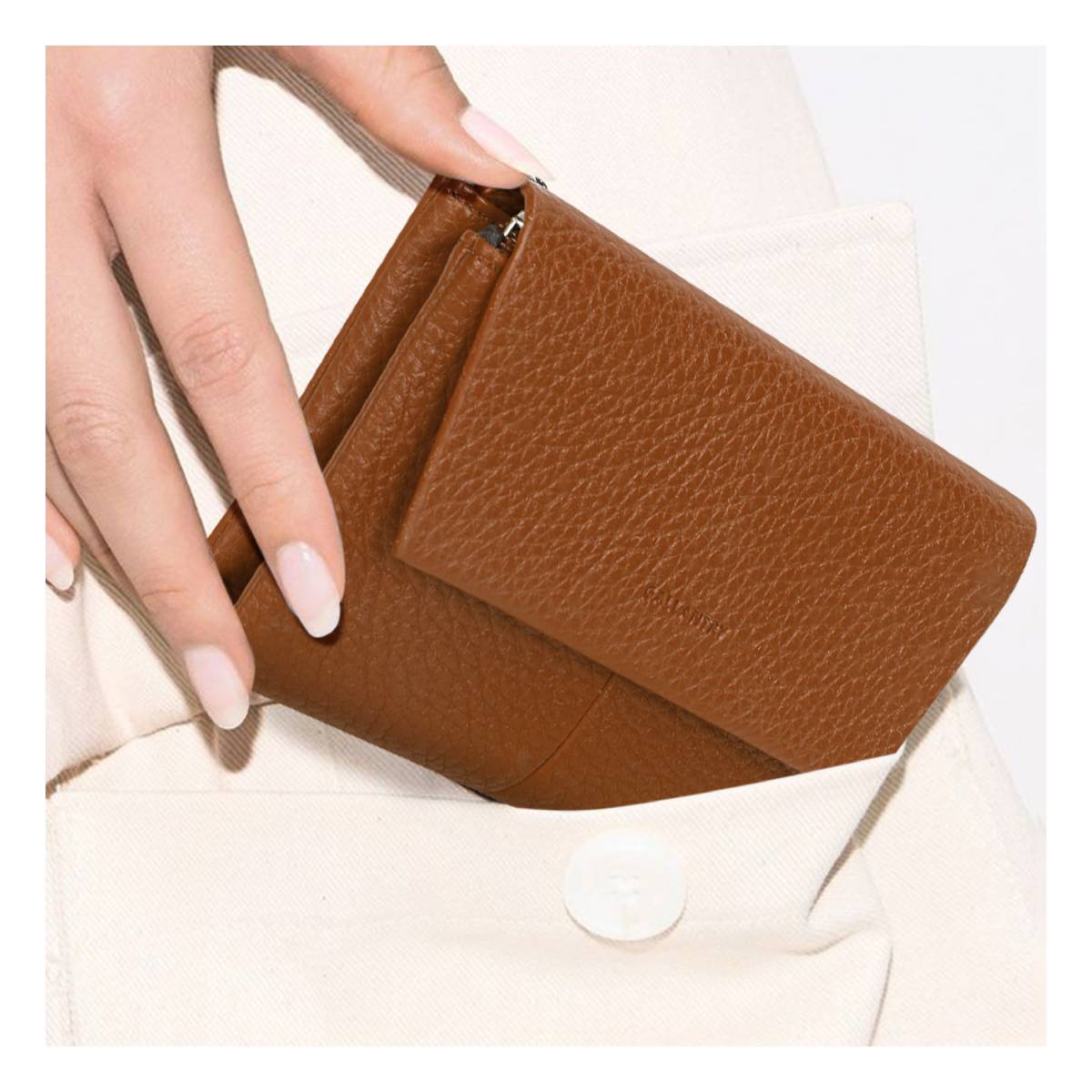 Portefeuille à Rabat Texturé Le Versatile Marron