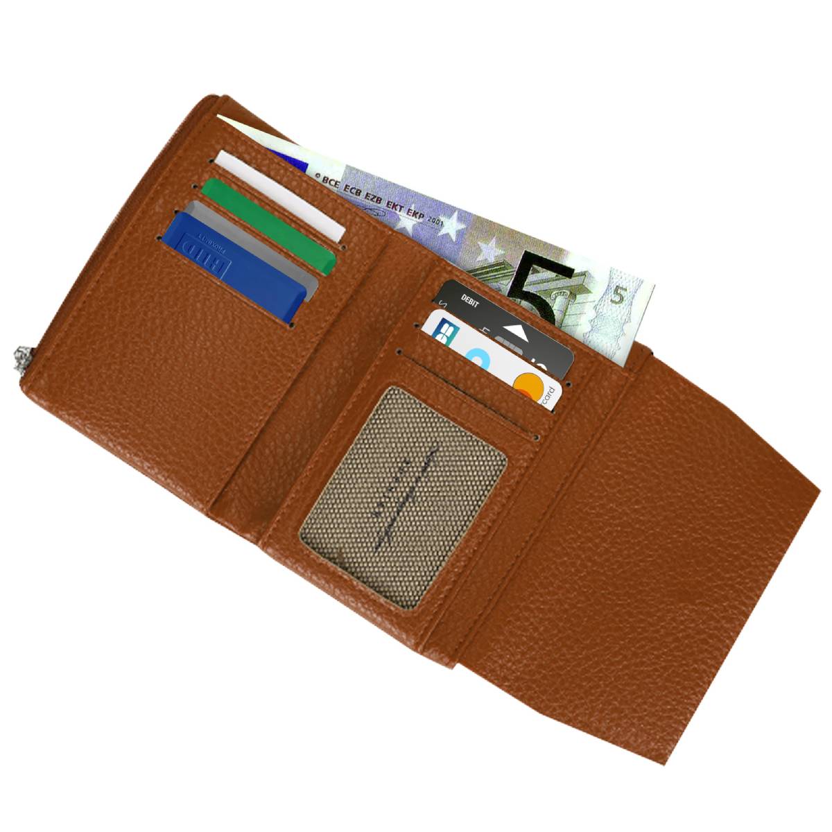 Portefeuille à Rabat Texturé Le Versatile Marron