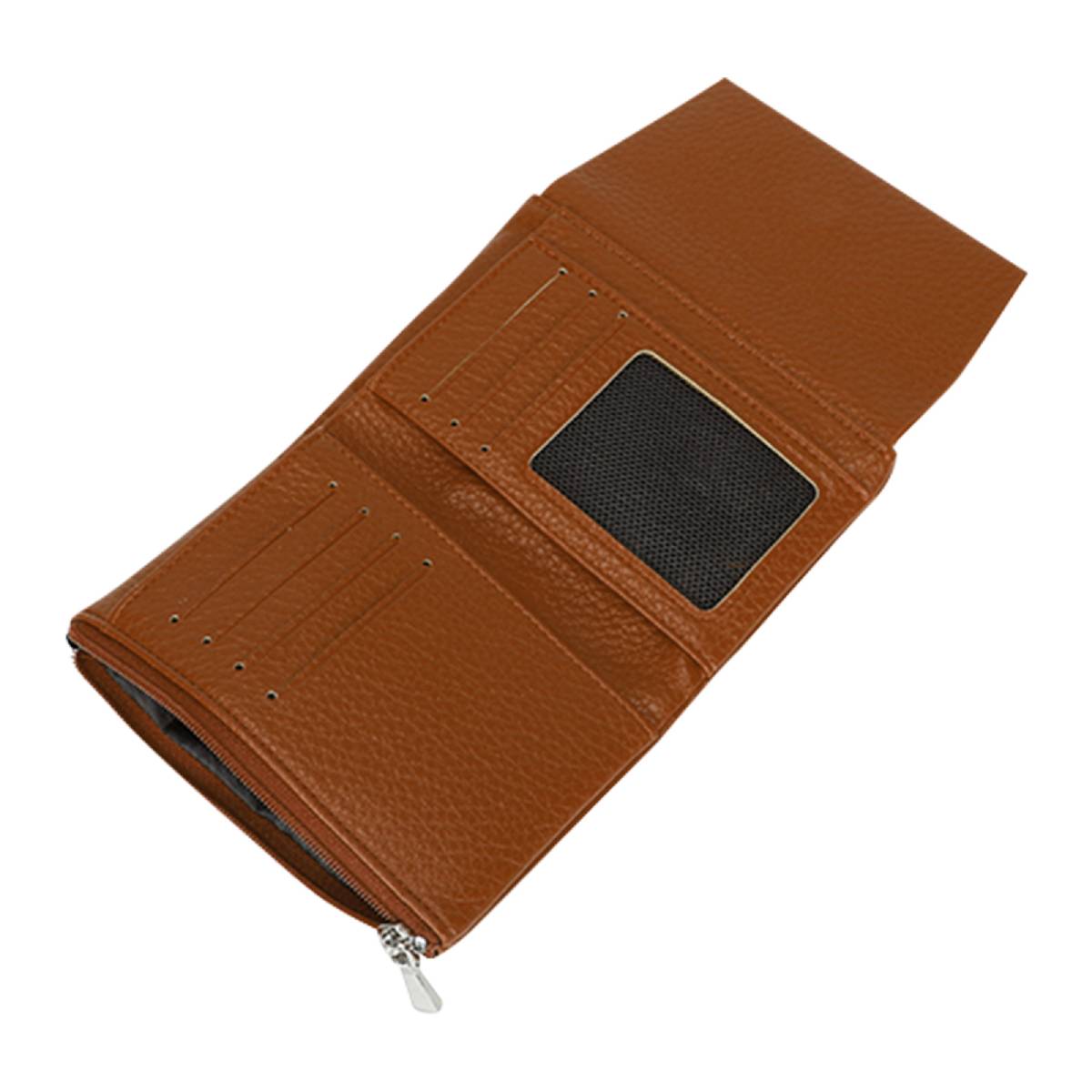 Portefeuille à Rabat Texturé Le Versatile Marron