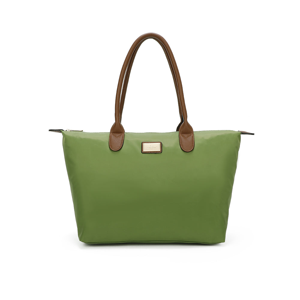 Sac à Main Shopper Maxi en Tissu Lisse Flanéria Violet Foncé