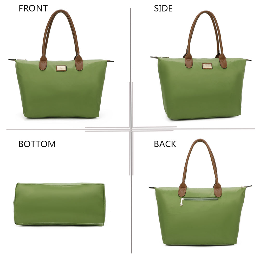 Sac à Main Shopper Maxi en Tissu Lisse Flanéria Violet Foncé