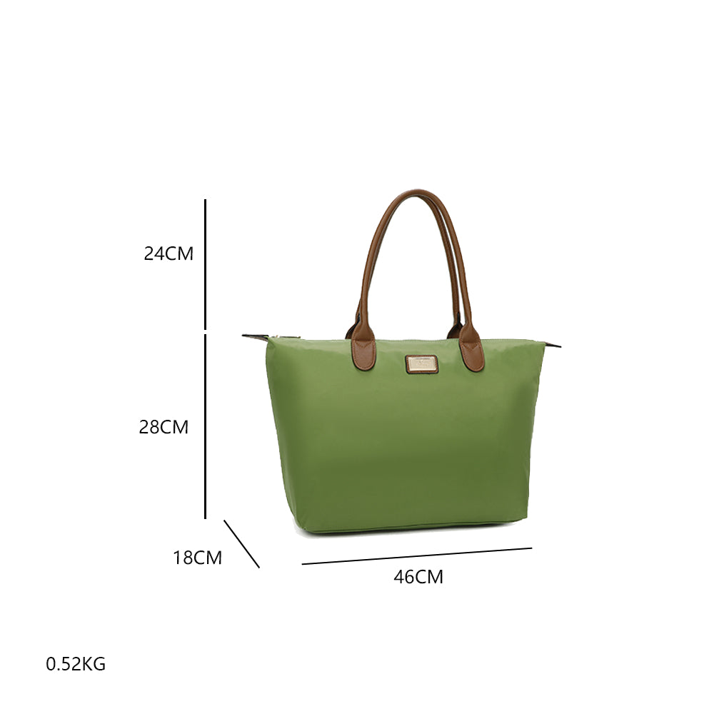 Sac à Main Shopper Maxi en Tissu Lisse Flanéria Violet Foncé