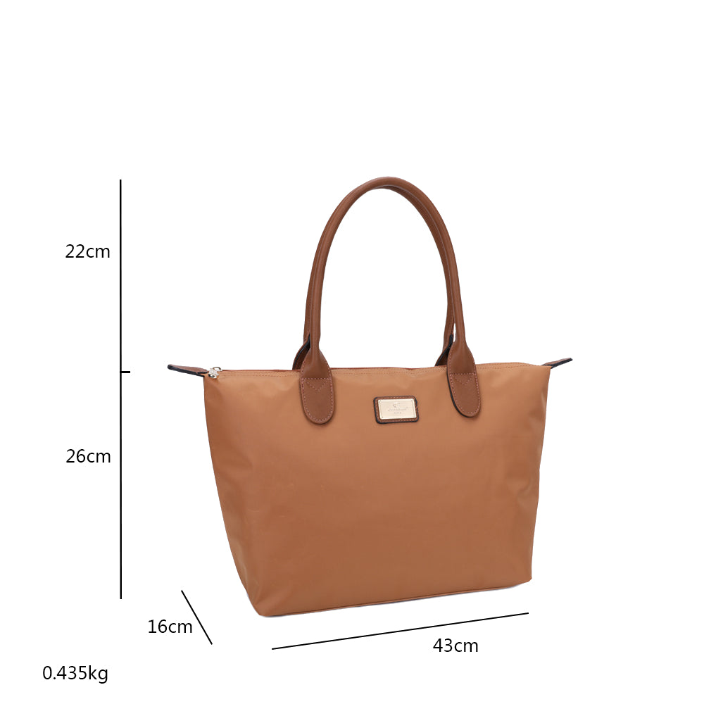 Sac à Main Shopper Medium en Tissu Lisse Flanéria Doré