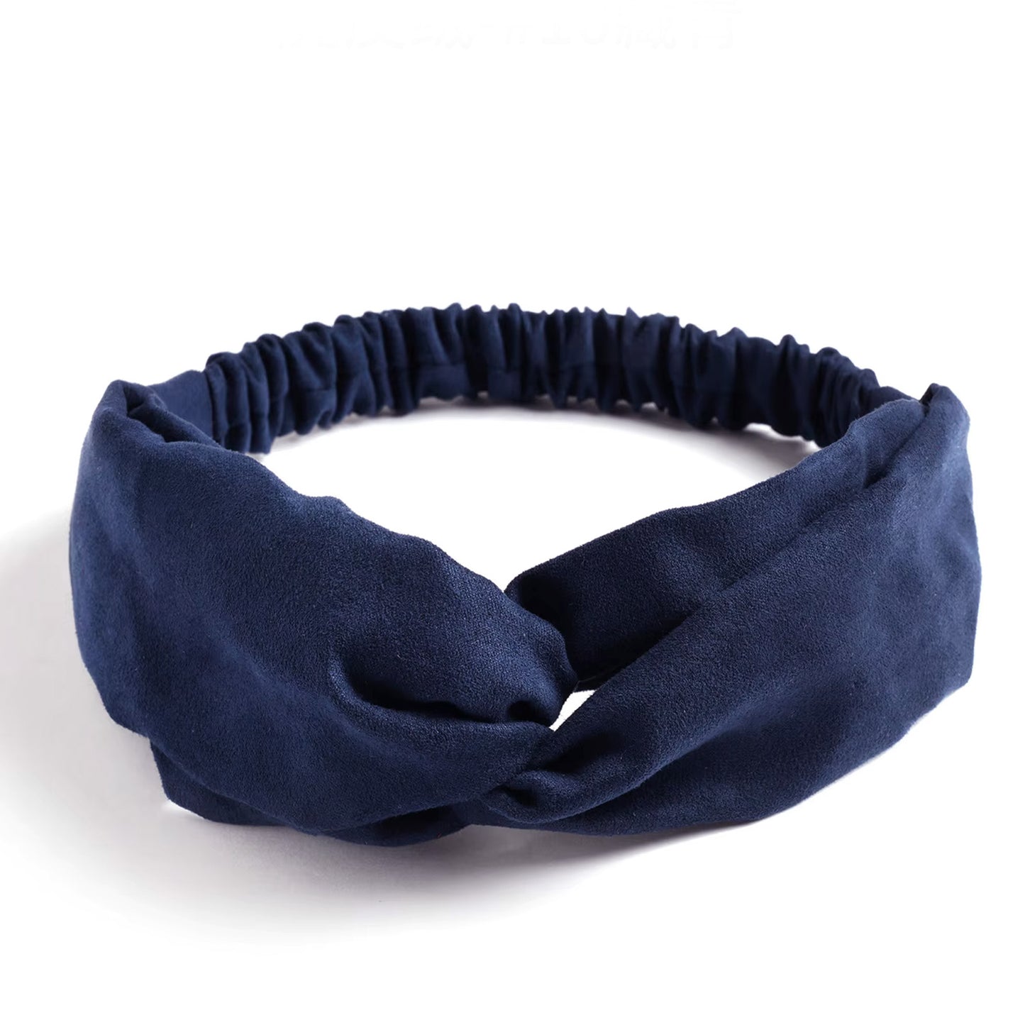 Bandeau Croisé en Velours Bleu Marine - Collection Addison