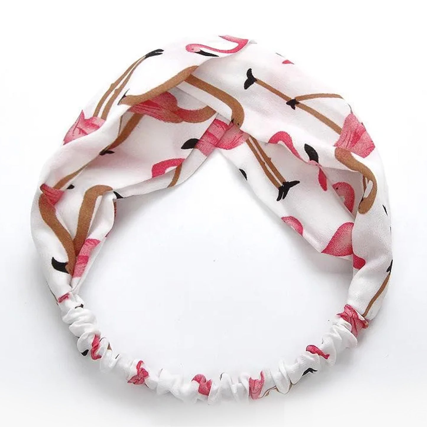 Bandeau Torsadé Imprimé Flamant Rose - Collection Ulyana