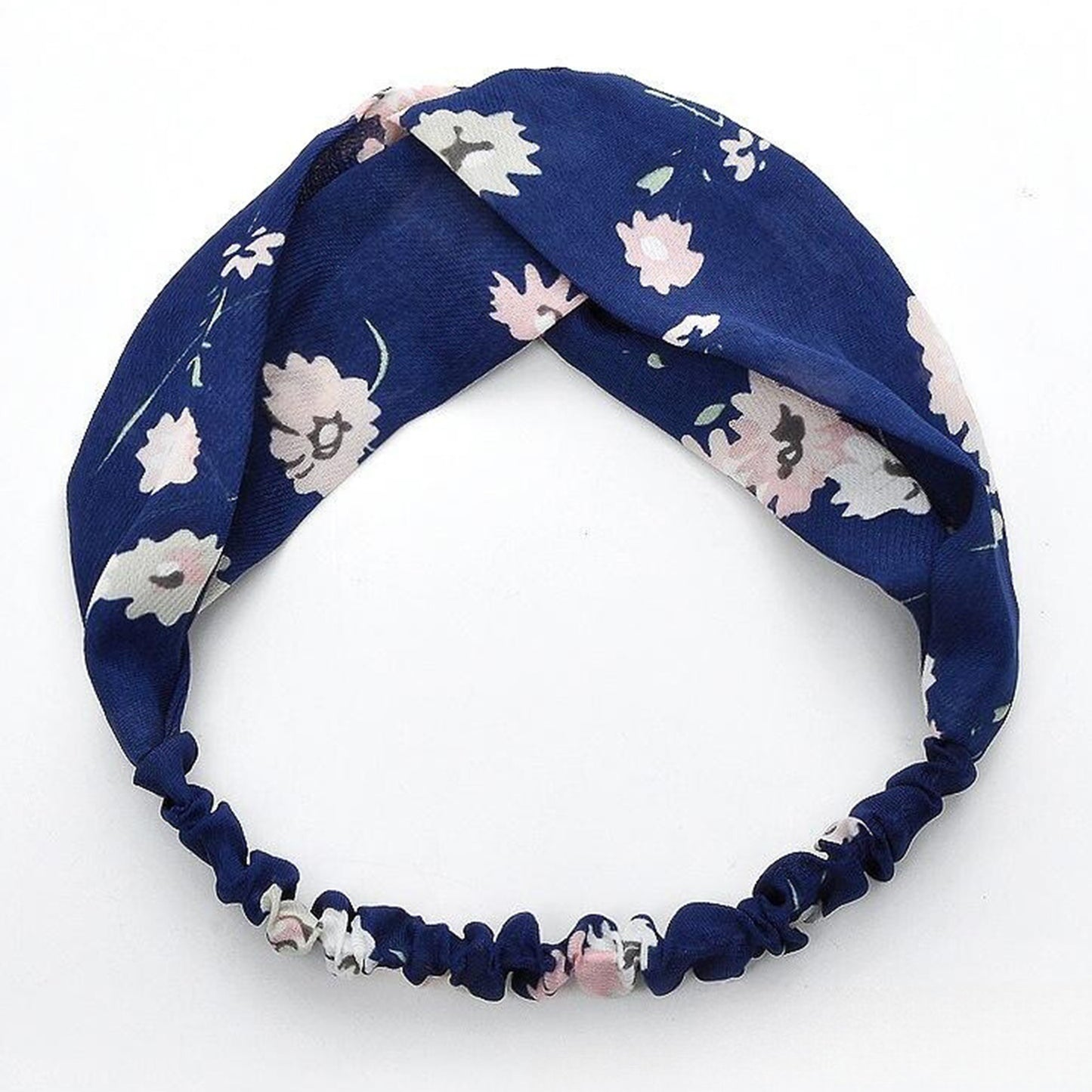 Bandeau en Satin Torsadé Fleuri - Collection Lindsay