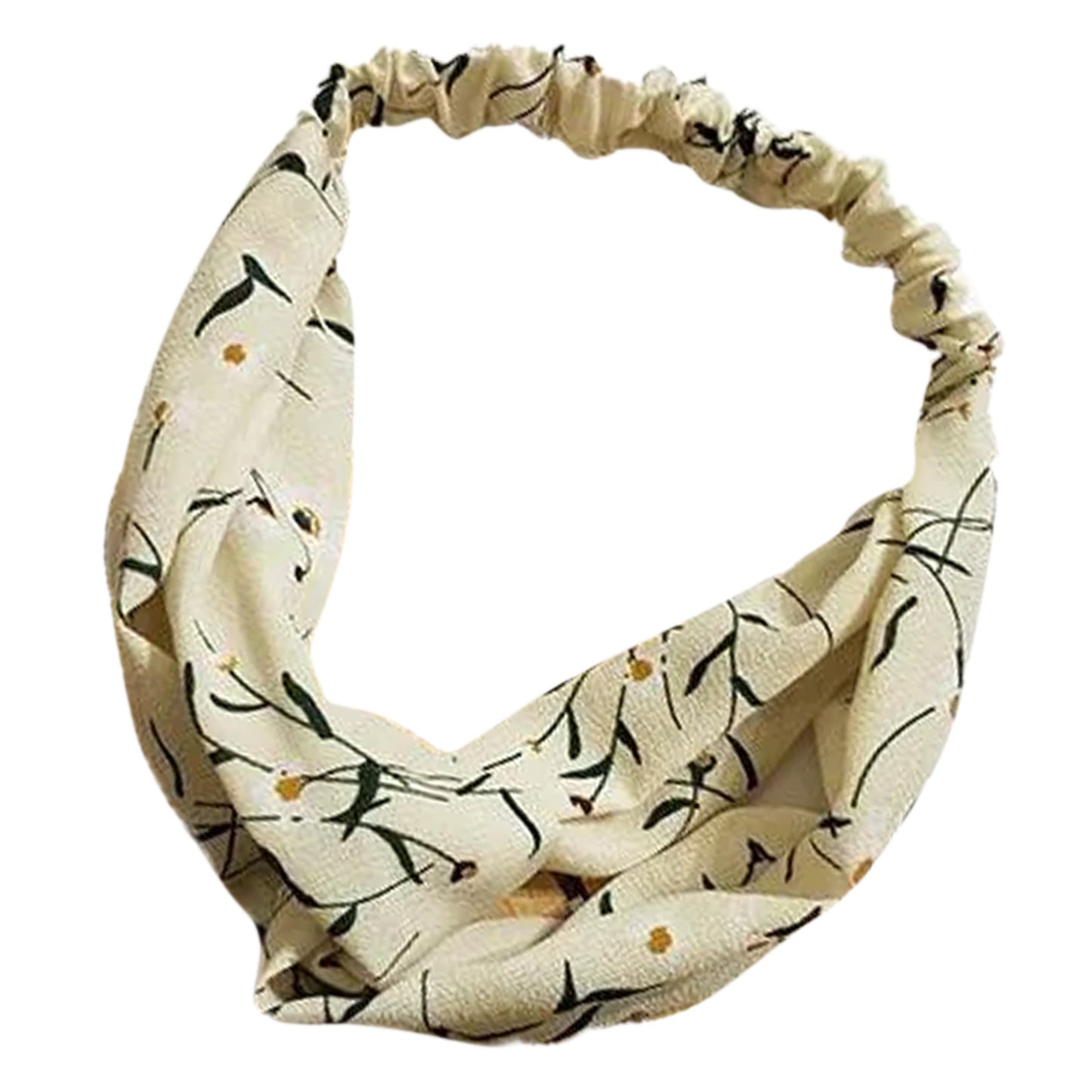 Bandeau en Satin Torsadé Fleuri - Collection Lindsay