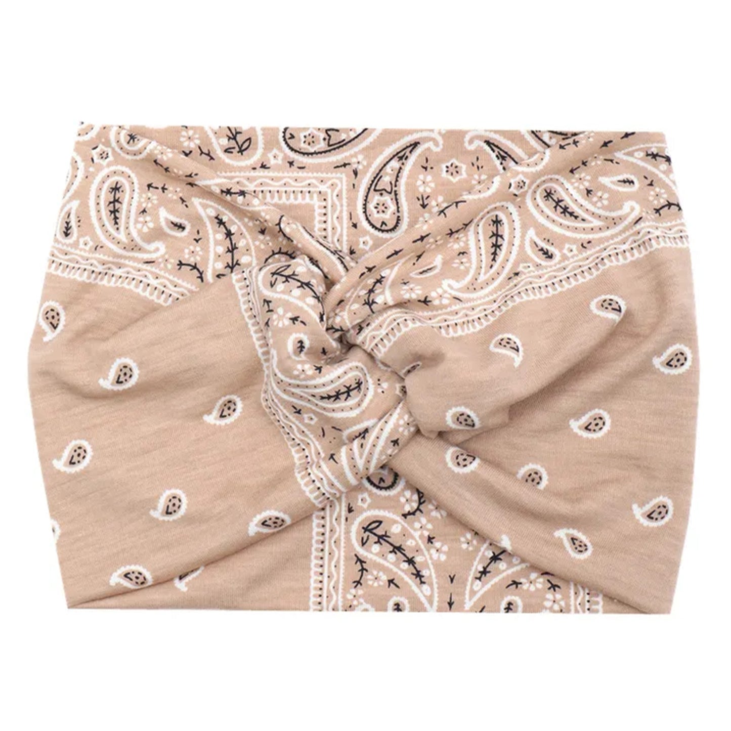 Bandeau Croisé Imprimé Paisley Beige - Collection Ginny