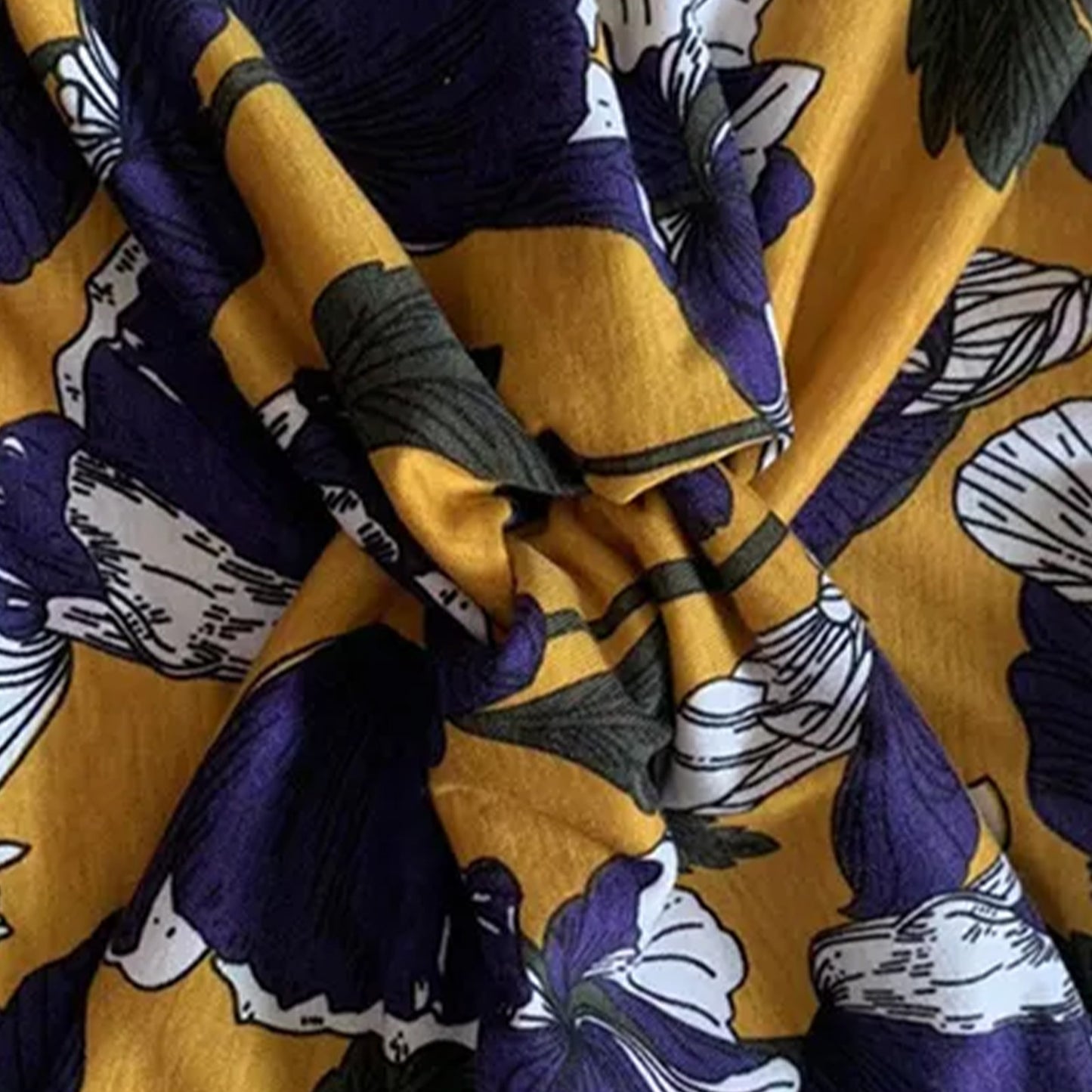 Bandeau Croisé Fleuri Jaune