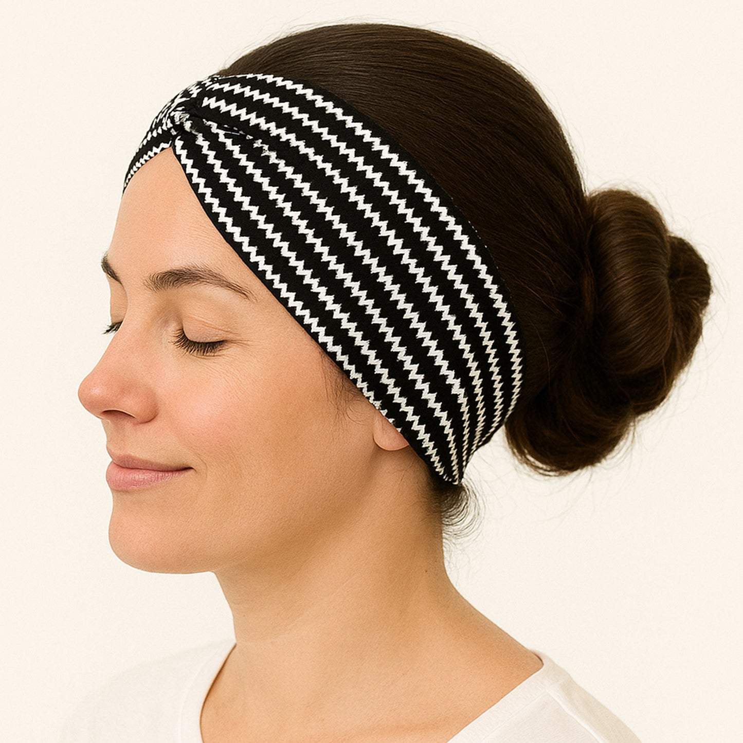 Bandeau Croisé Imprimé Chevron Graphique