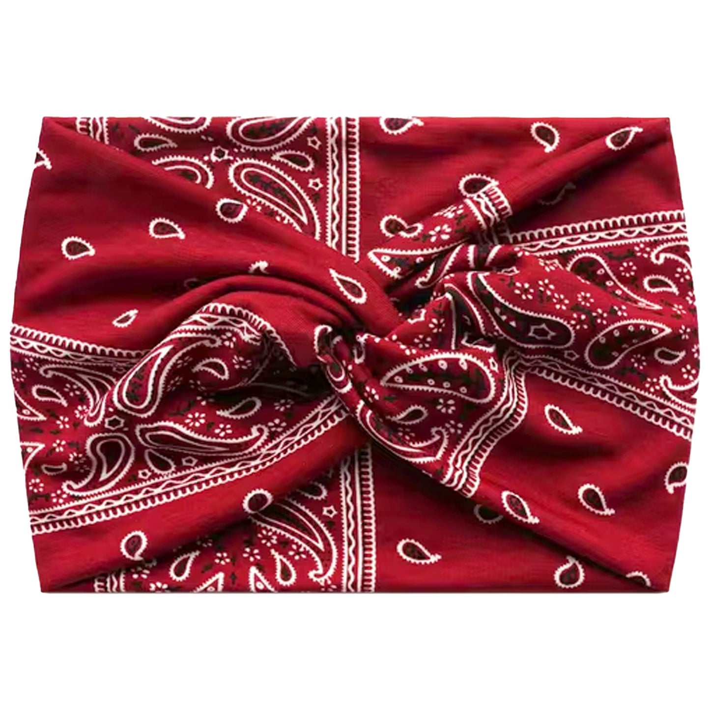 Bandeau Croisé Imprimé Paisley Rouge - Collection Ginny