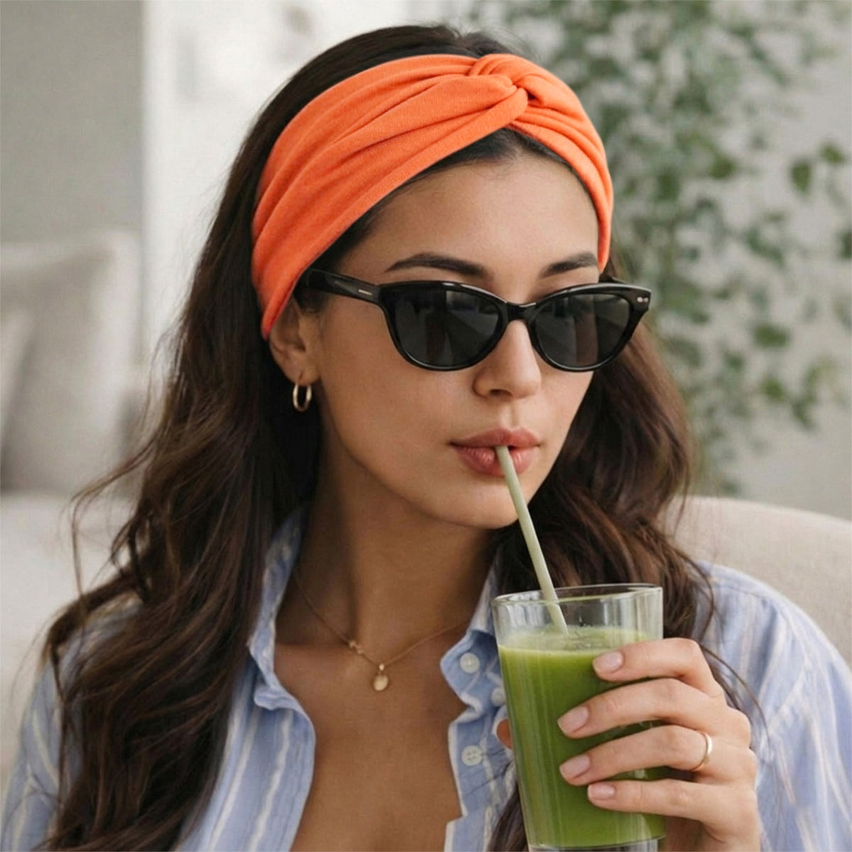 Bandeau Croisé Casual Ava-Lynn Orange Clair