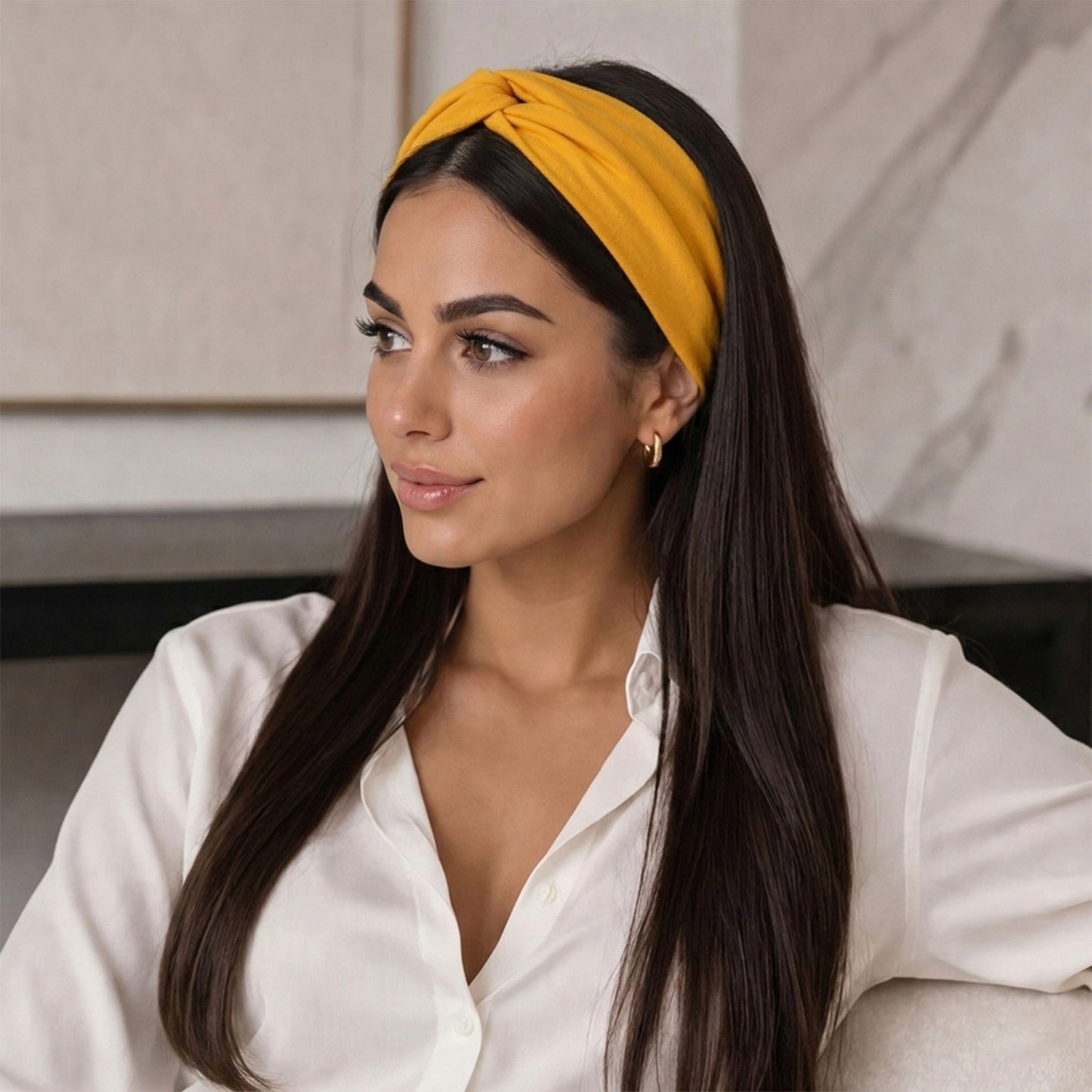 Bandeau Croisé Casual Ava-Lynn Jaune