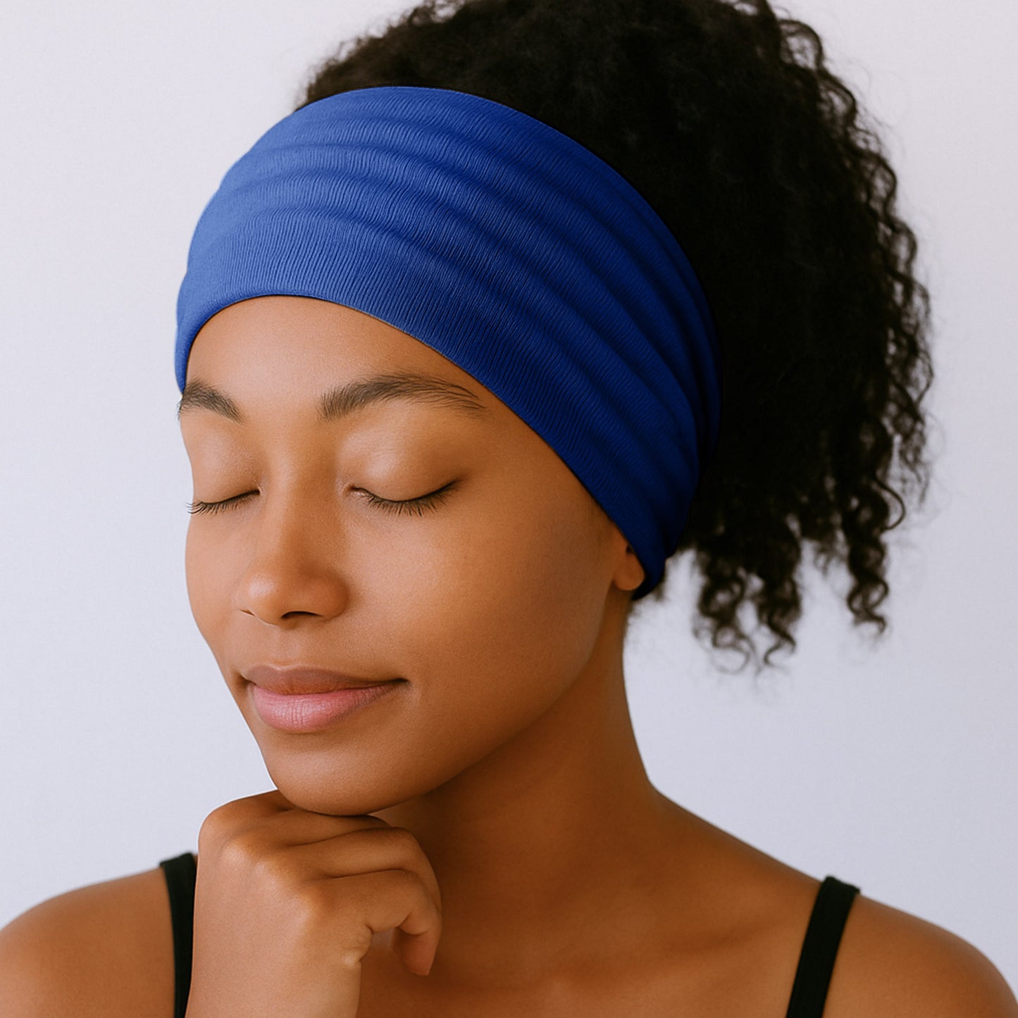 Bandeau Croisé Casual Bleu Saphir