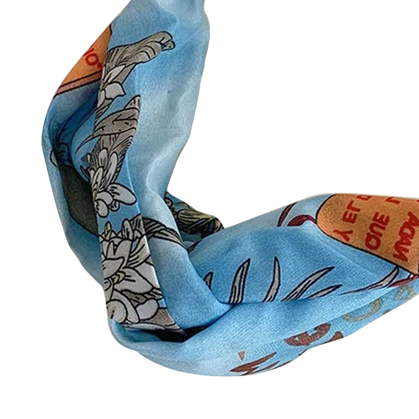 Bandeau Croisé Imprimé Bleu
