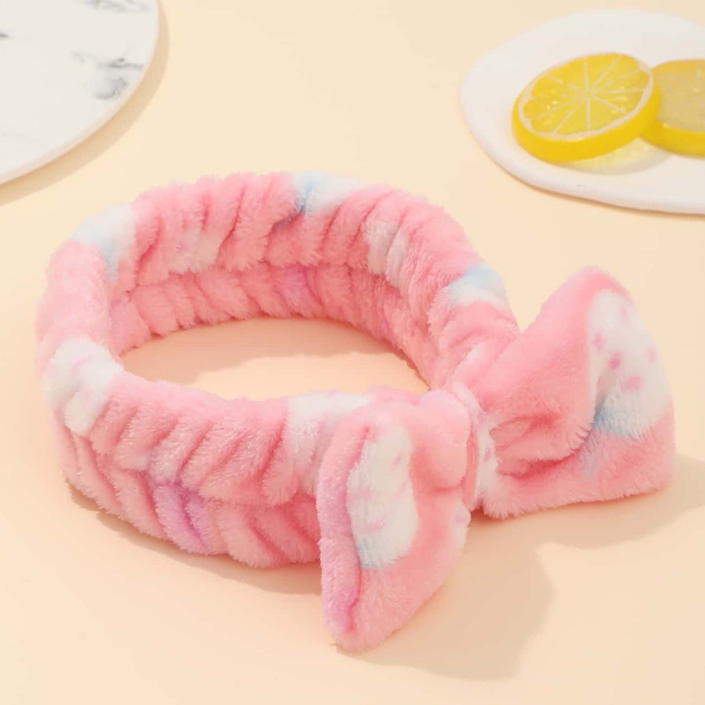 Bandeau Spa en Polaire Fraise