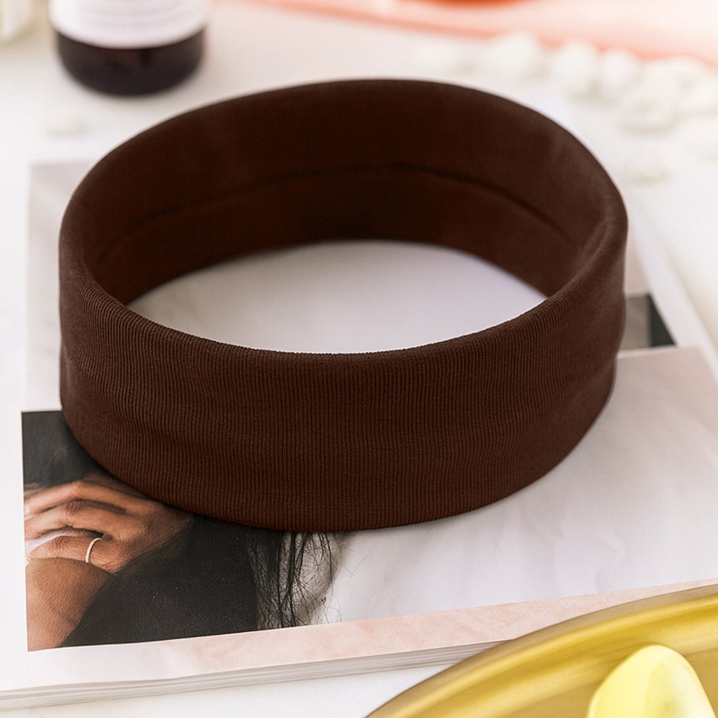 Bandeau Large Epic Bliss en Coton Marron Foncé