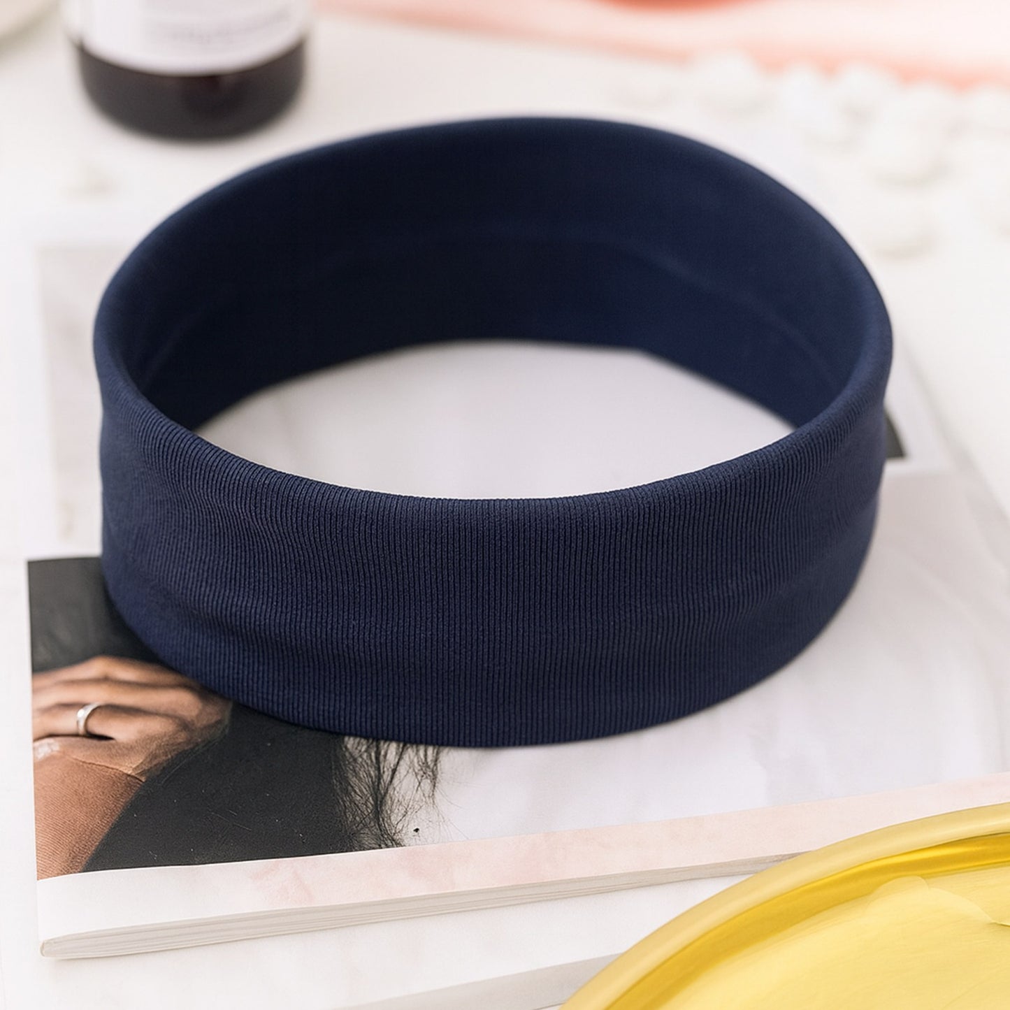 Bandeau Large Epic Bliss en Coton Bleu Nuit