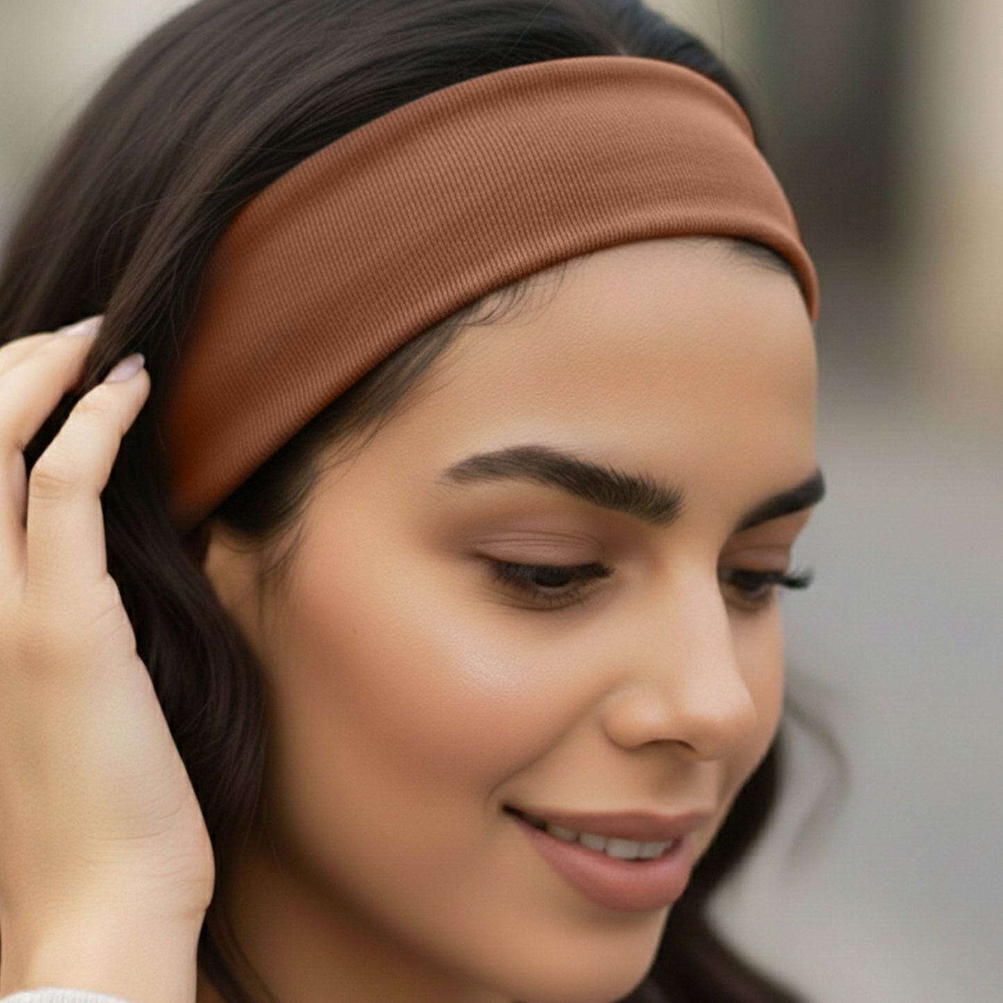 Bandeau Large Epic Bliss en Coton Taupe