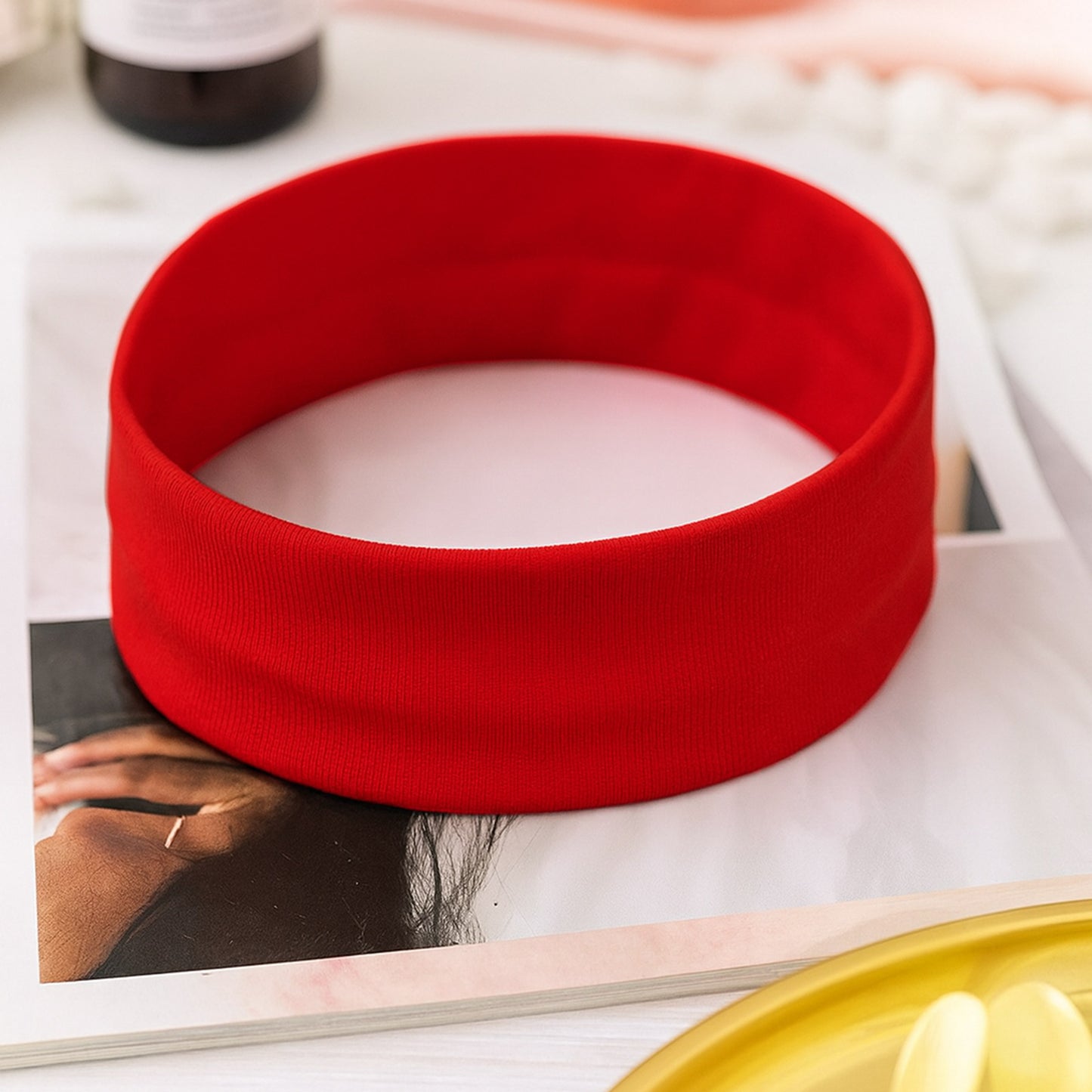 Bandeau Large Epic Bliss en Coton Rouge foncé