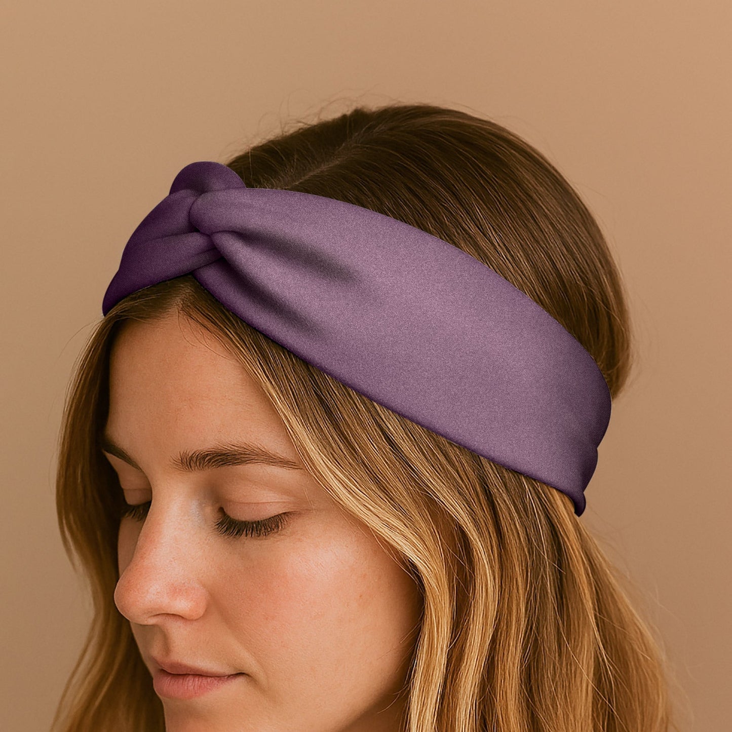 Bandeau Croisé en Jersey Soyeux Violet