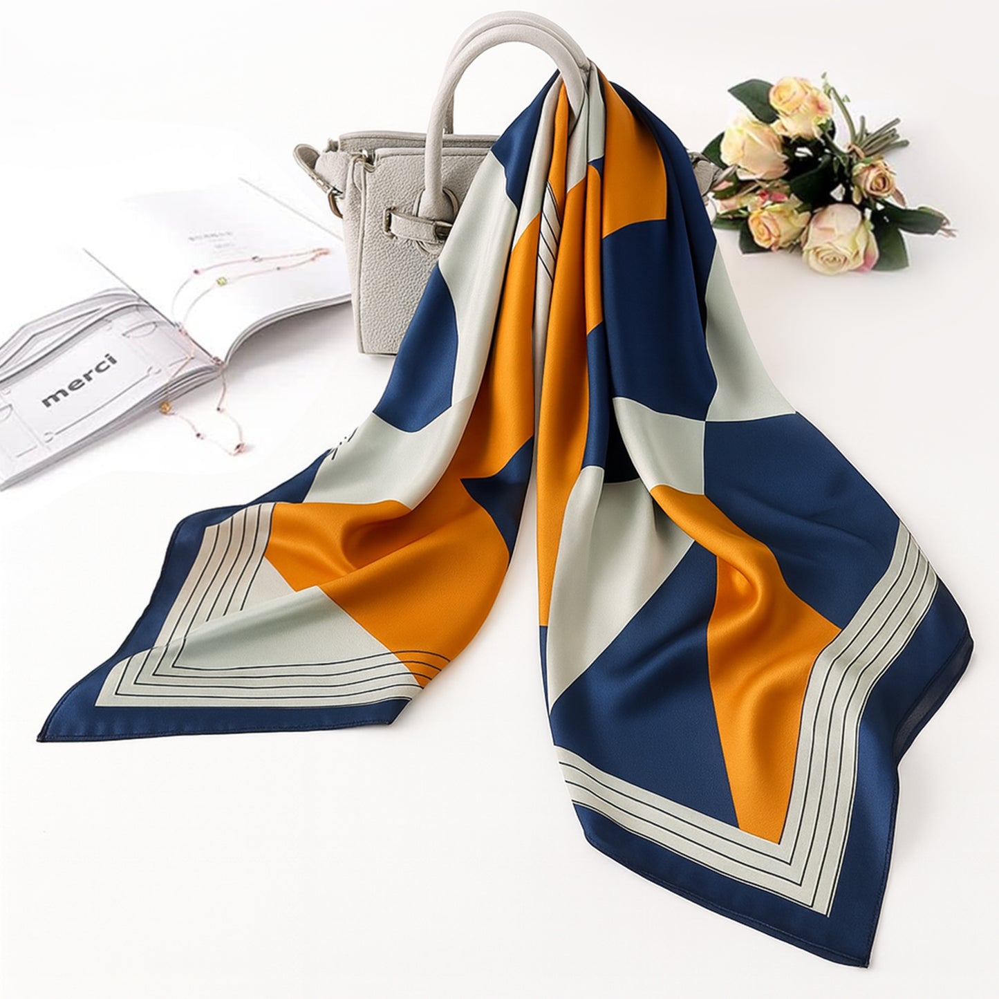Foulard carré toucher soie Urban Vibe 70x70cm