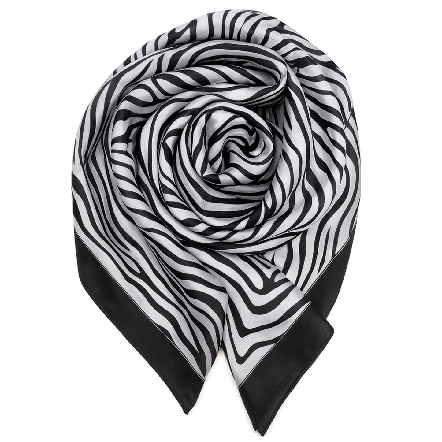 Foulard carré toucher soie Zébra 70x70cm