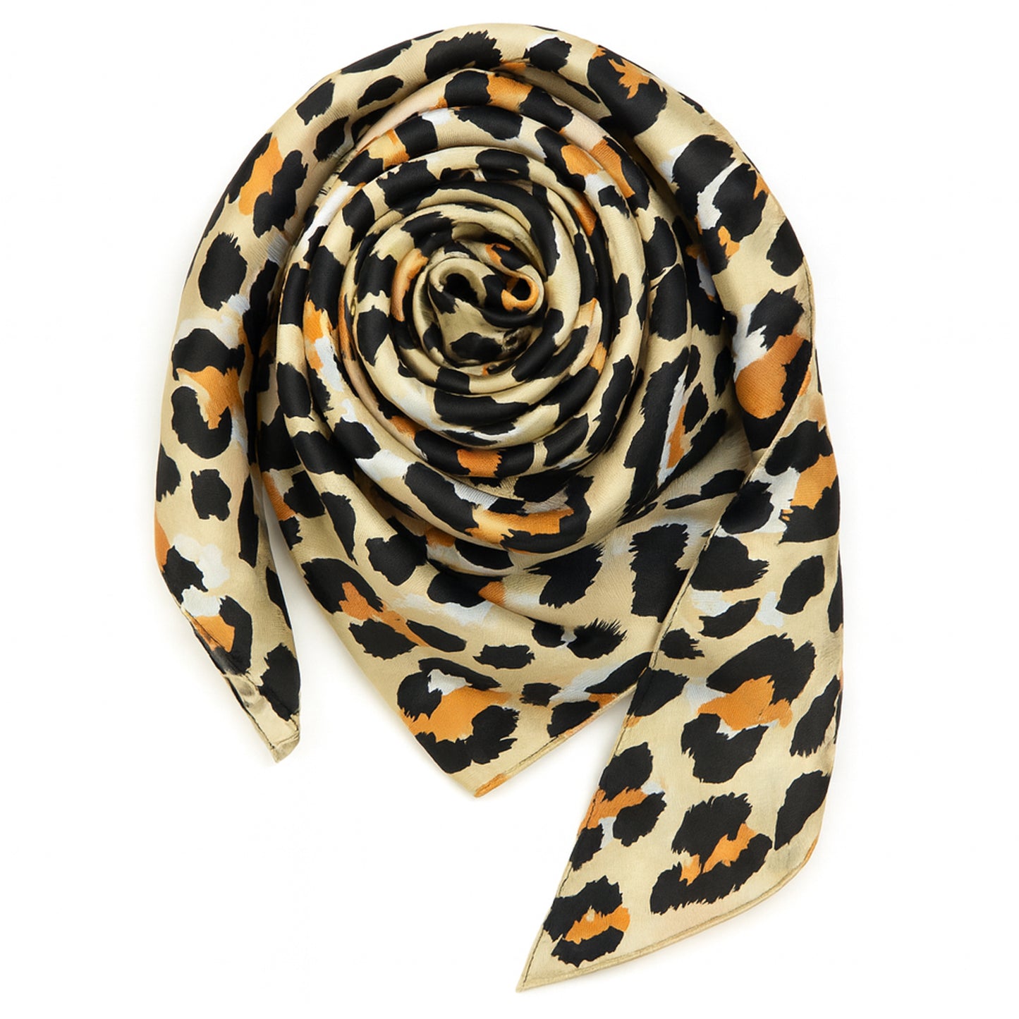 Foulard carré toucher soie Léo Intemporel 70x70cm