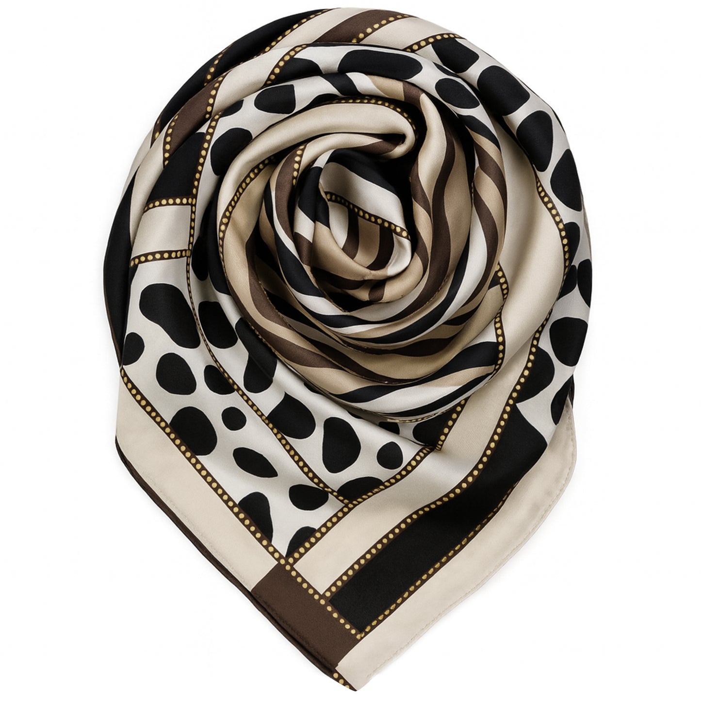 Foulard carré toucher soie Terre Sauvage 70x70cm