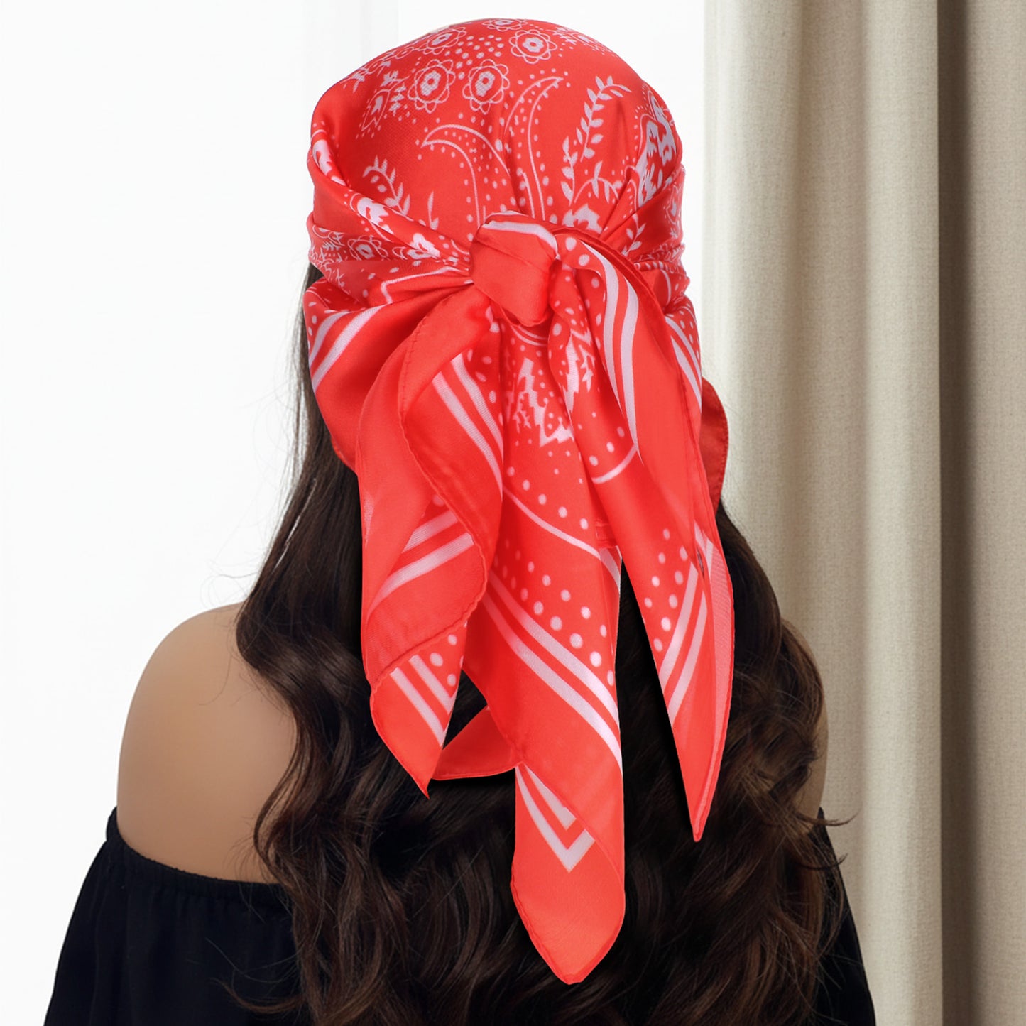 Foulard Bandana soie Crimson Vibes 70x70cm