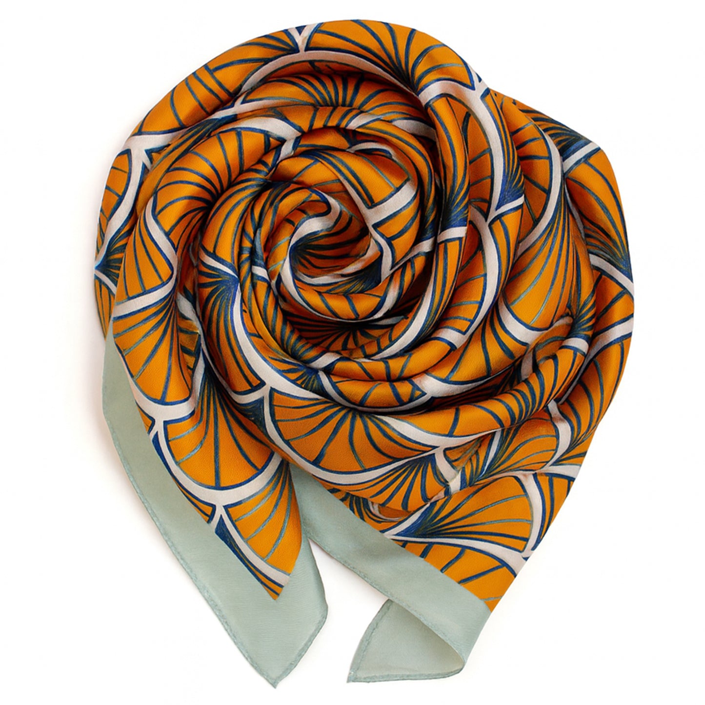 Foulard carré toucher soie Korean Mustard 70x70cm