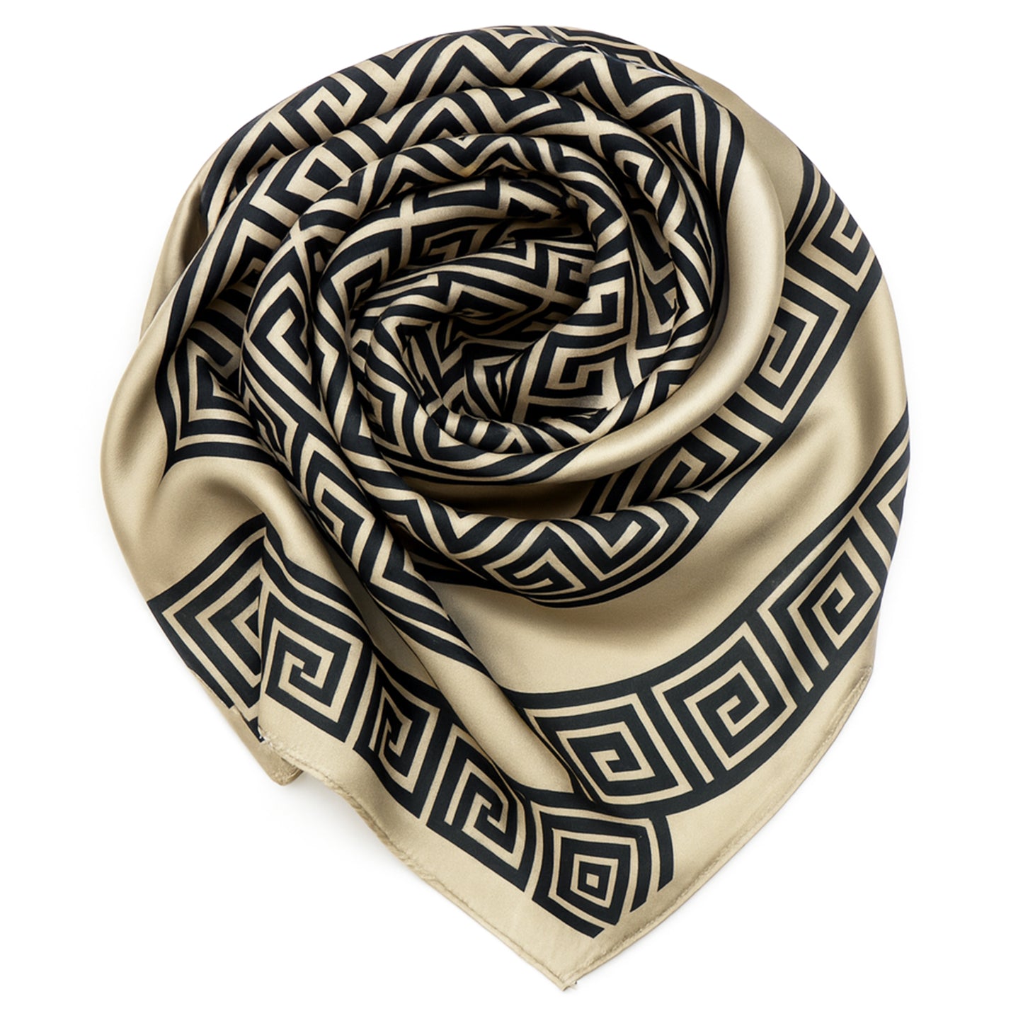 Foulard carré toucher soie White Santorini 70x70cm