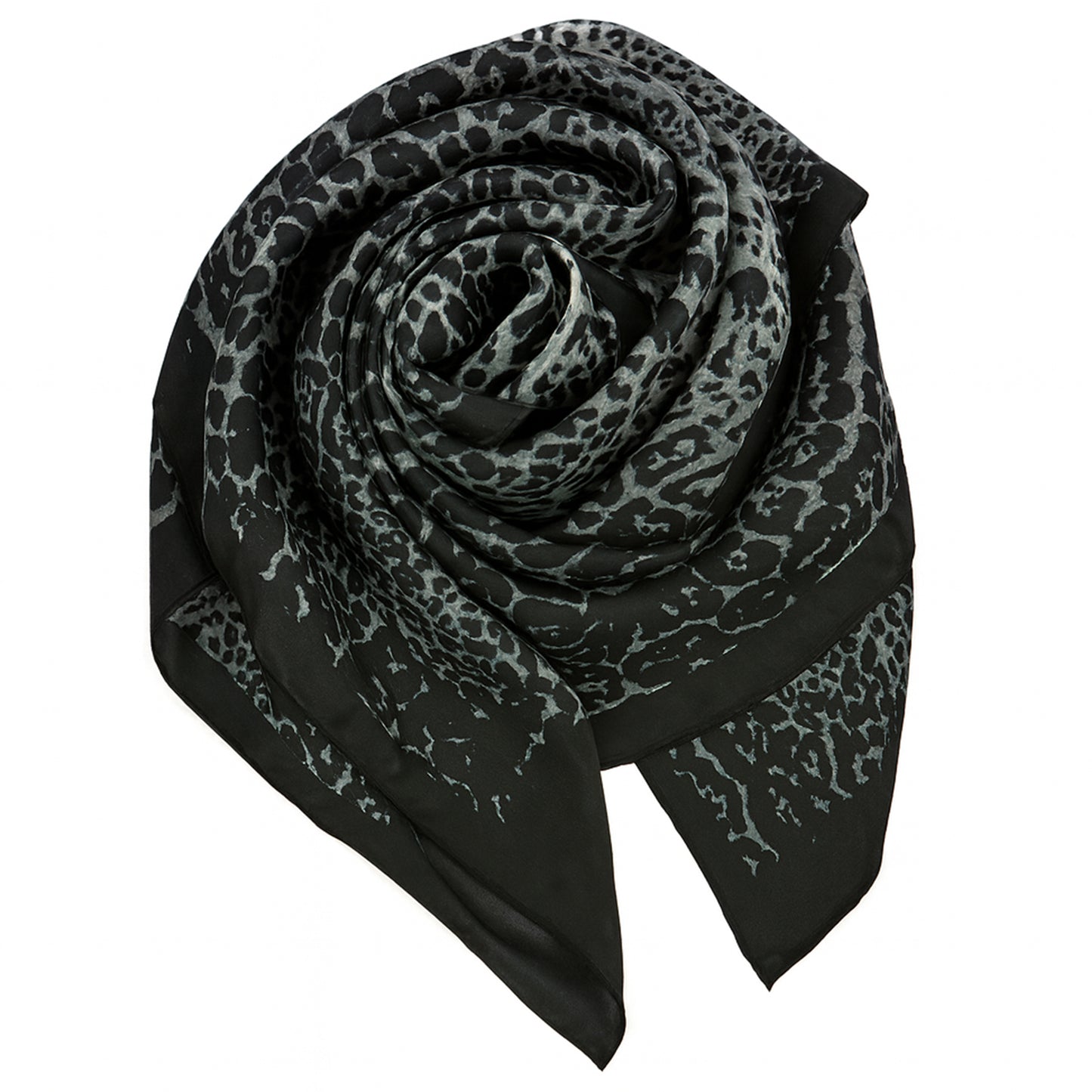 Foulard carré toucher soie Pantera Nera 70x70cm