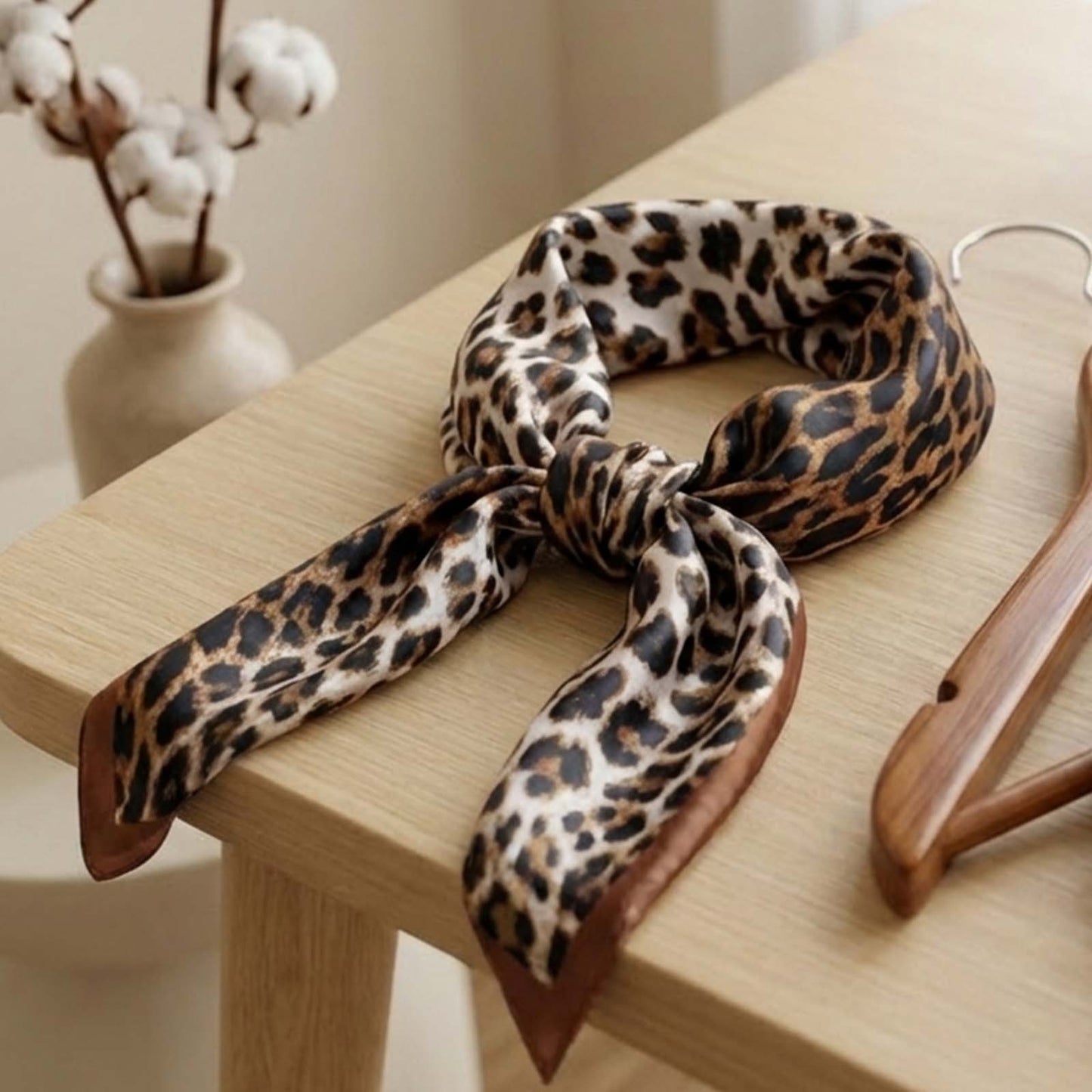 Foulard carré toucher soie Savane Élégante - 70 x 70 cm