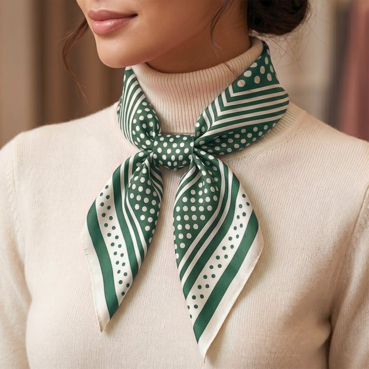 Foulard carré toucher soie Jade Riviera Chic 70 x 70 cm