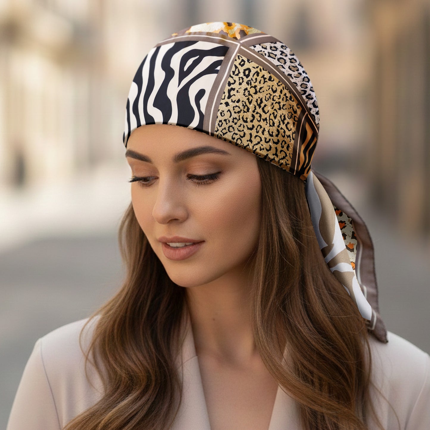 Foulard carré floral effet soie Nuances Sauvages - 70 x 70 cm