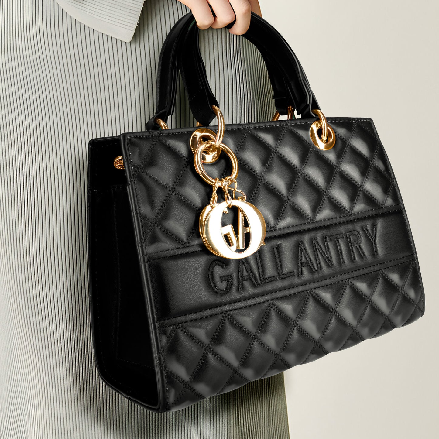 Sac à Main en Similicuir Matelassé Joanna Noir