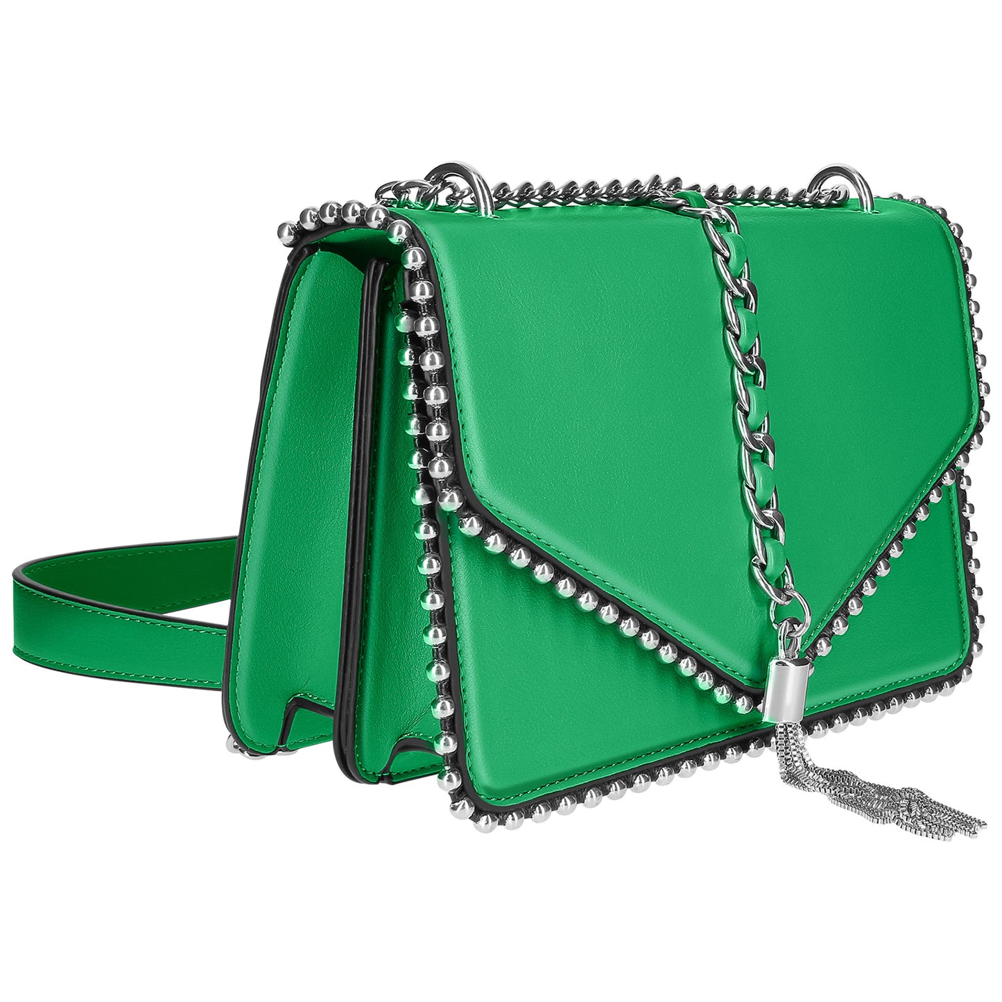 Sac à Main Clouté à Anse en Chaîne Métallique Le Petit Flâneur Vert