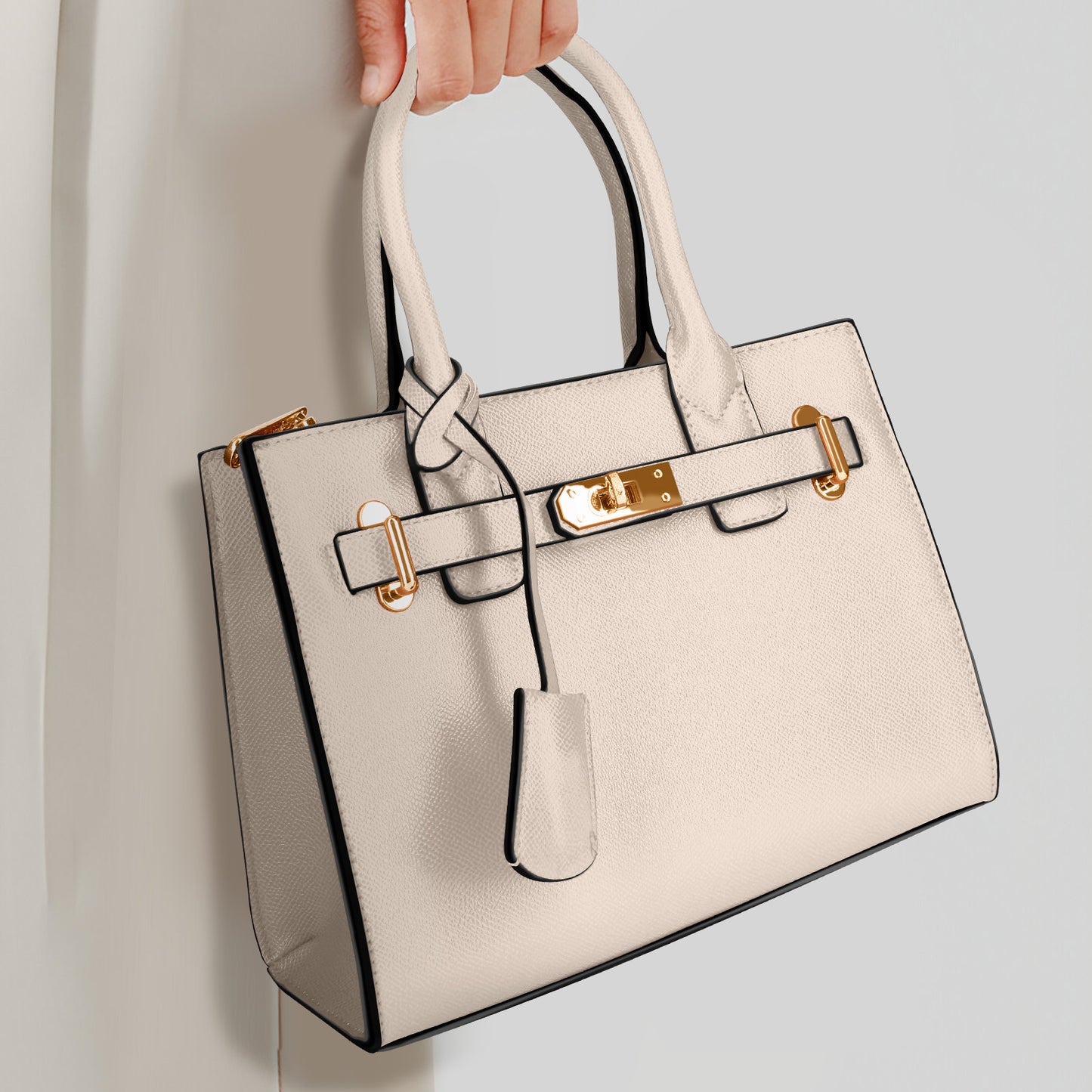 Sac à Main Effet Grainé L'Évanescente Beige