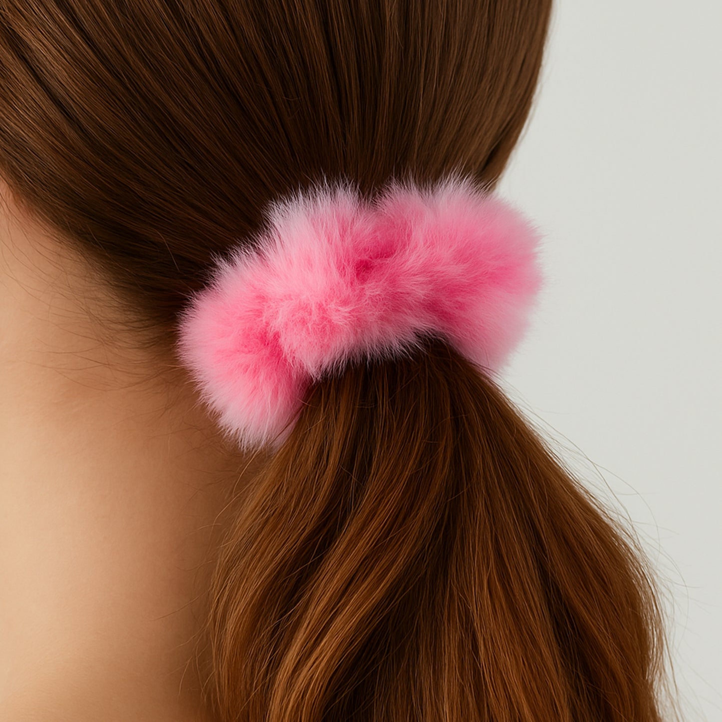 Chouchou Effet Fourrure Fluffy Clémentine Rose Fuchsia