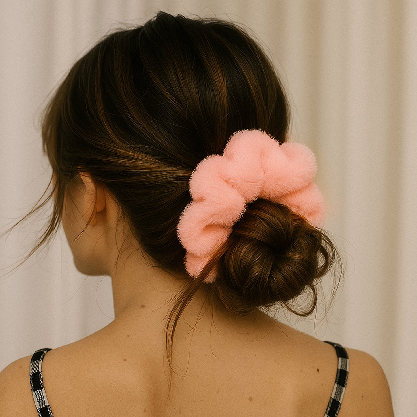 Chouchou Pelucheux en Minky Fluffy Rose