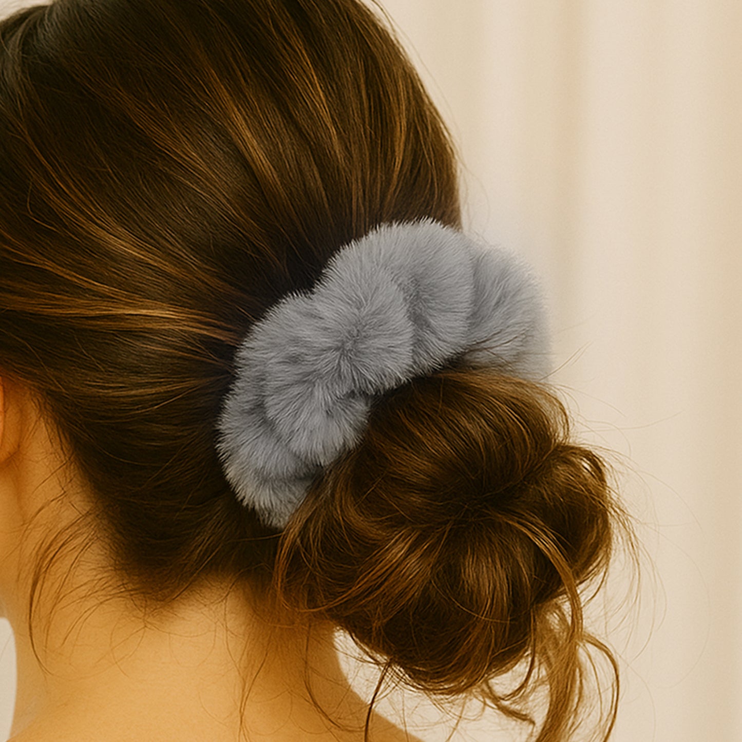 Chouchou Pelucheux en Minky Fluffy Gris