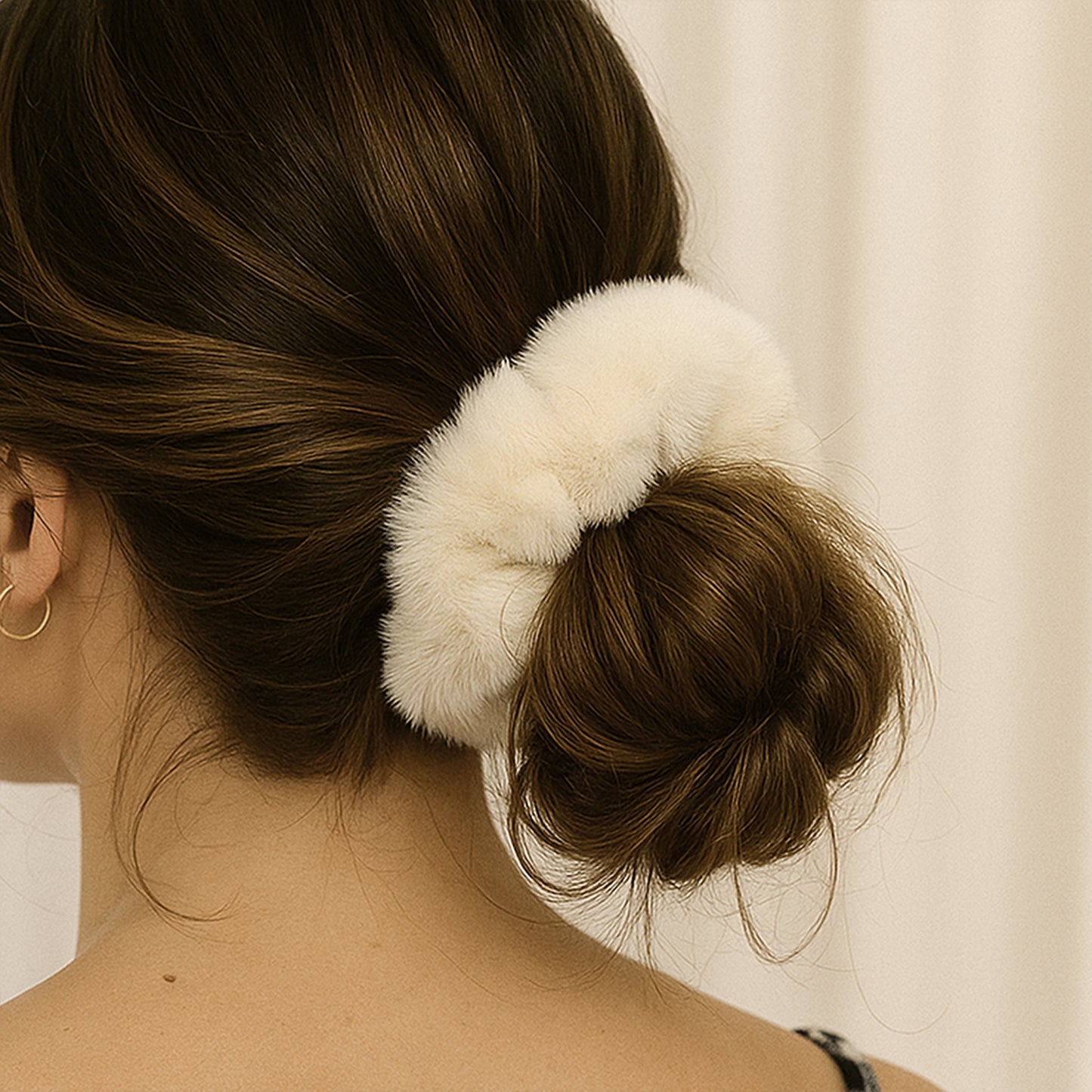 Chouchou Pelucheux en Minky Fluffy Beige