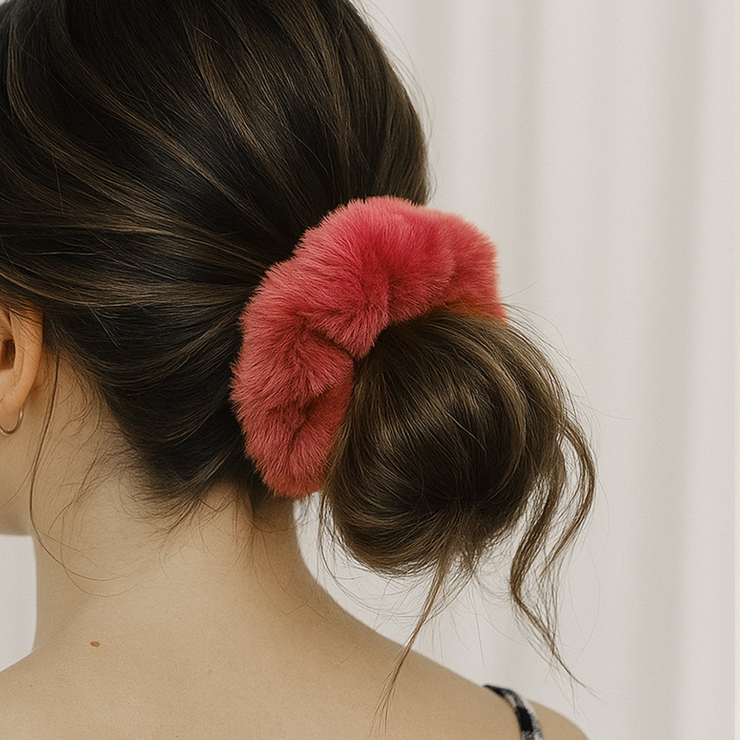 Chouchou Pelucheux en Minky Fluffy Fuchsia