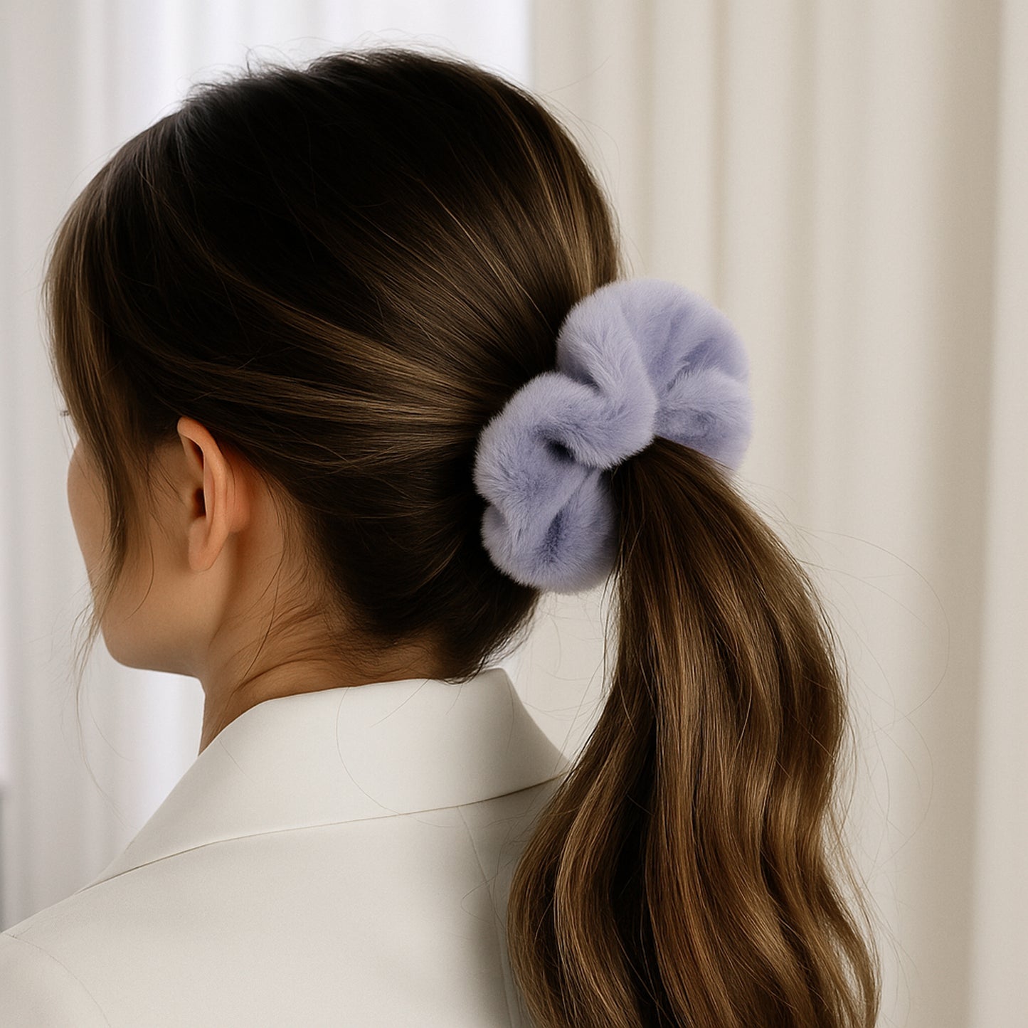 Chouchou Pelucheux en Minky Fluffy Lavande