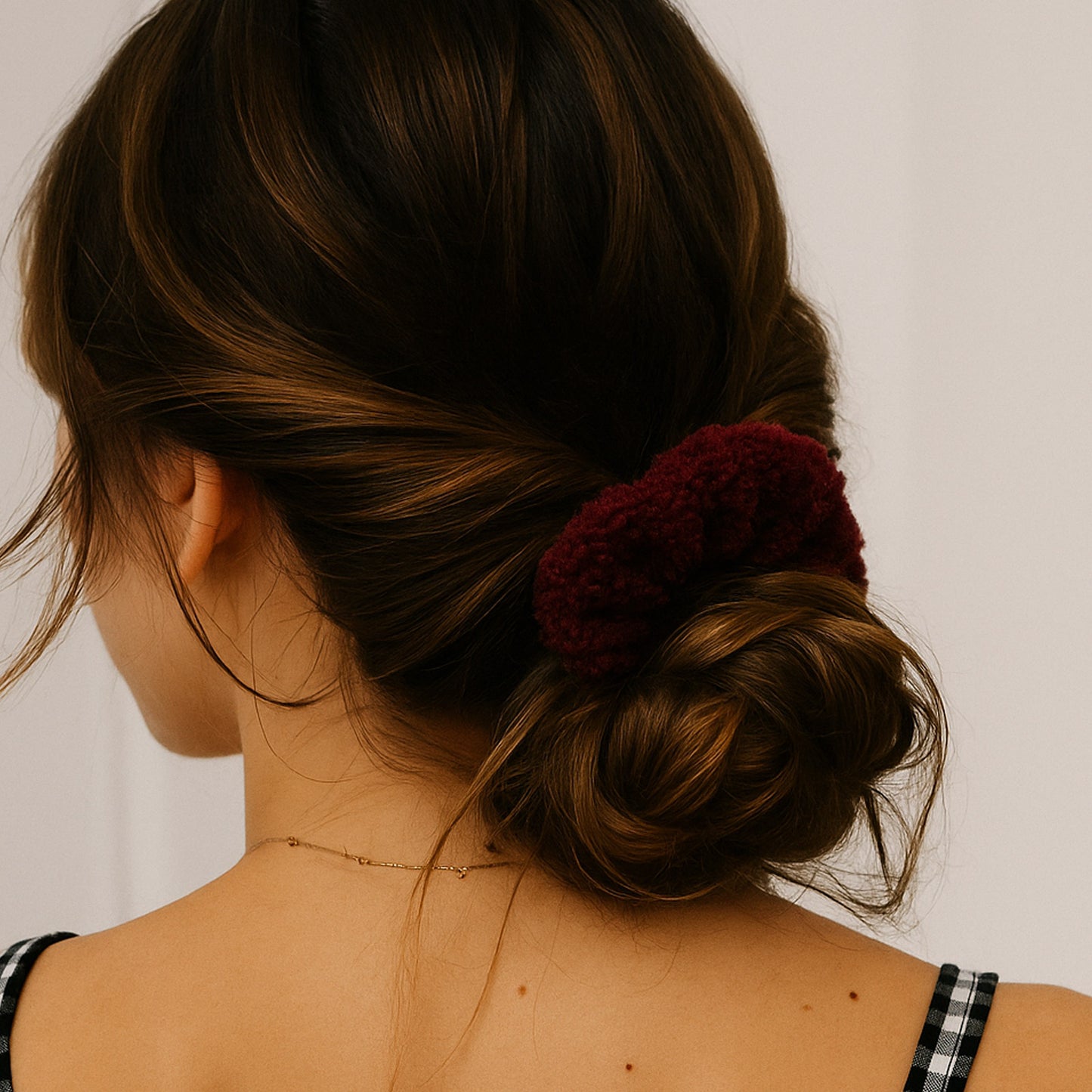 Chouchou en Chenille Douce Rouge