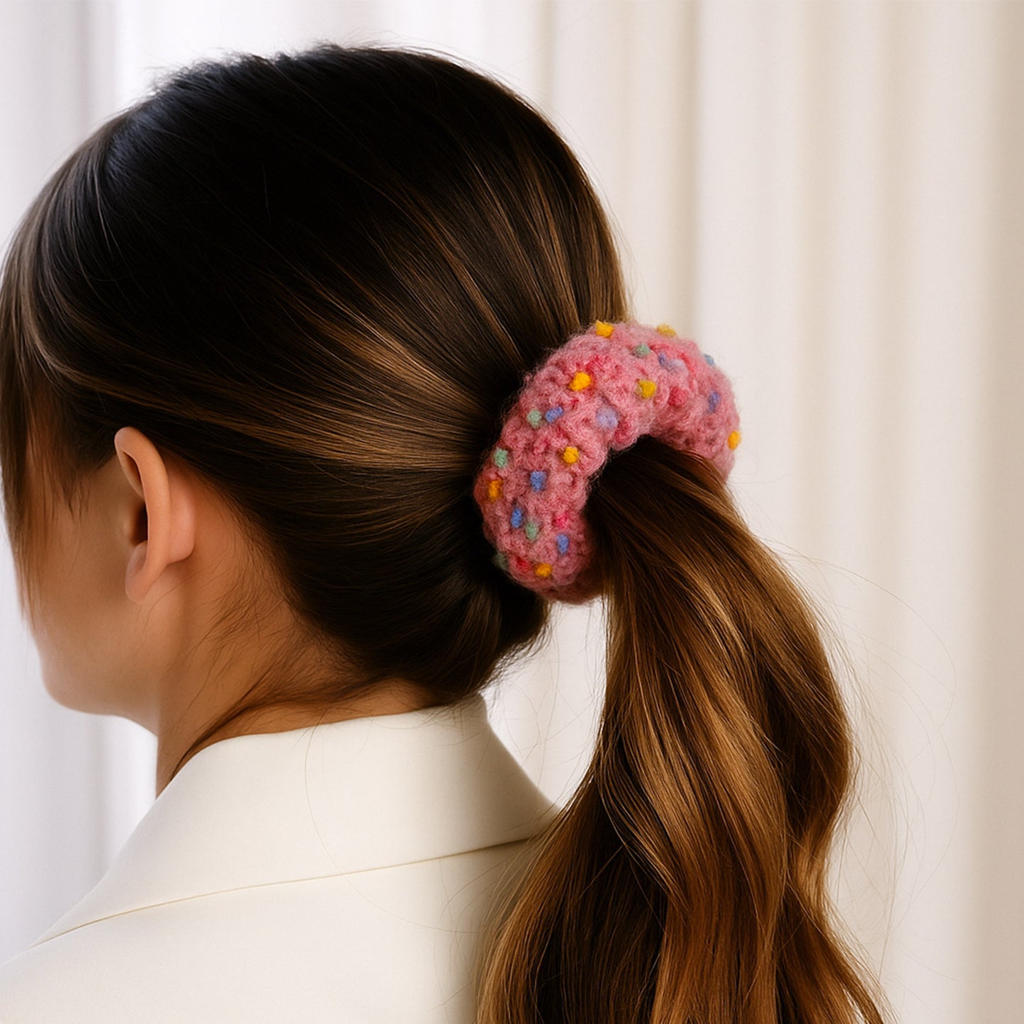 Chouchou en Tweed Mystique Capucine Rose