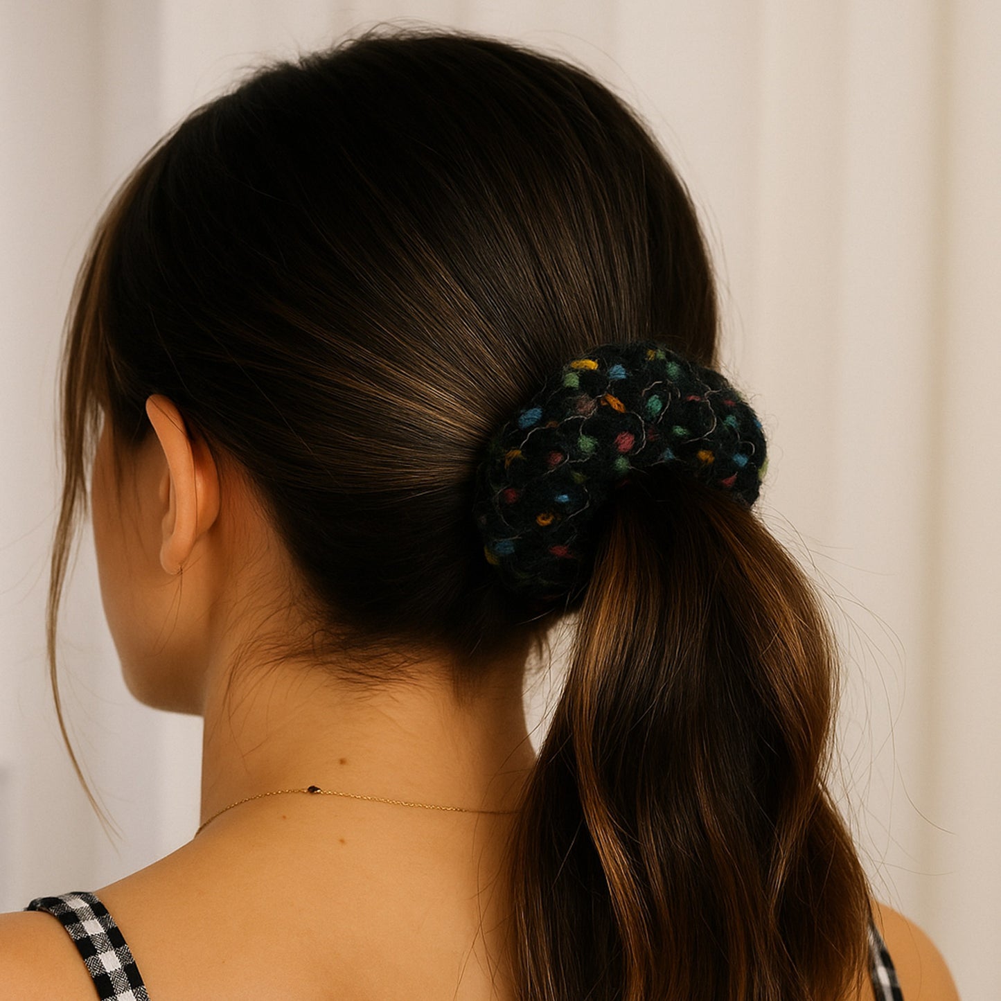 Chouchou en Tweed Mystique Capucine Noir